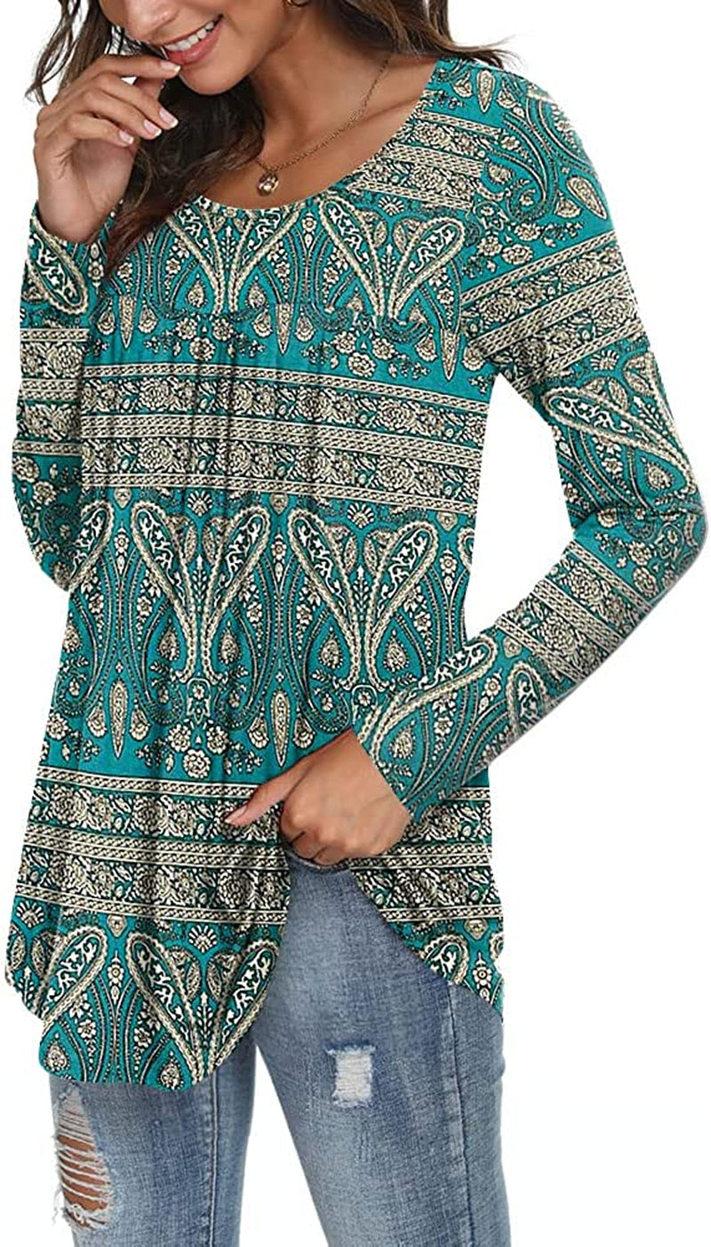 LONGYUAN 2022 Women'S Long Sleeve Casual Tops Winter Loose Fitting Flare Blouse Soft Comfy Tunic Elastic Cute Shirts