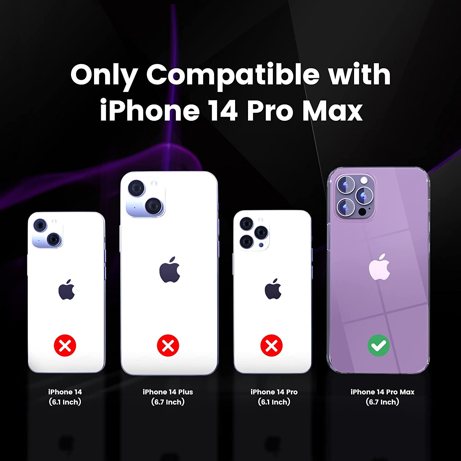 Designed for Iphone 14 Pro Max Case - Crystal Clear Shockproof Protection with PC Back & TPU Bumpers - Magsafe Compatible - Non-Yellowing & Non-Slip Iphone 14 Pro Max Clear Case