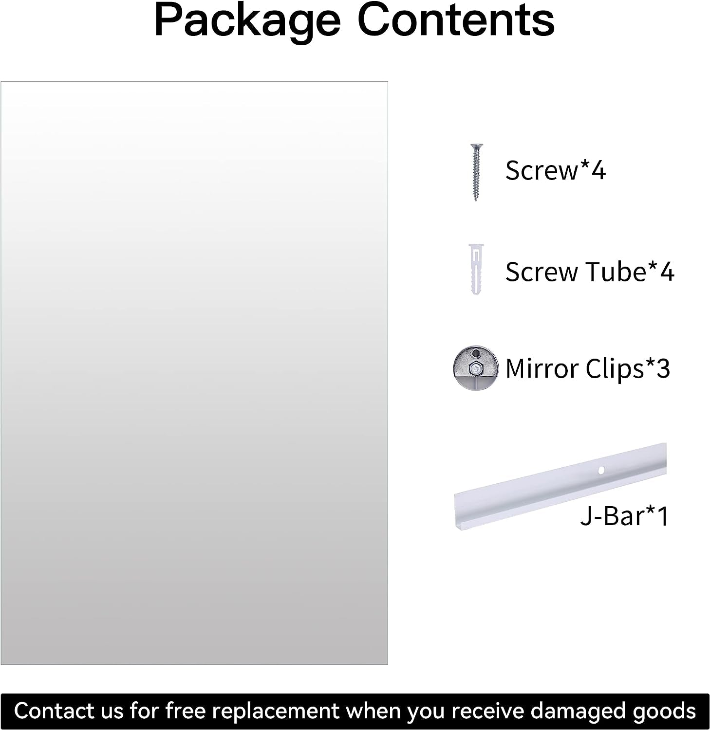 Murrey Mirrors for Home Gym 48"X32" for Workout, Large Wall-Mounted Mirrors for Fitness Exercise Dance, 1 Pc