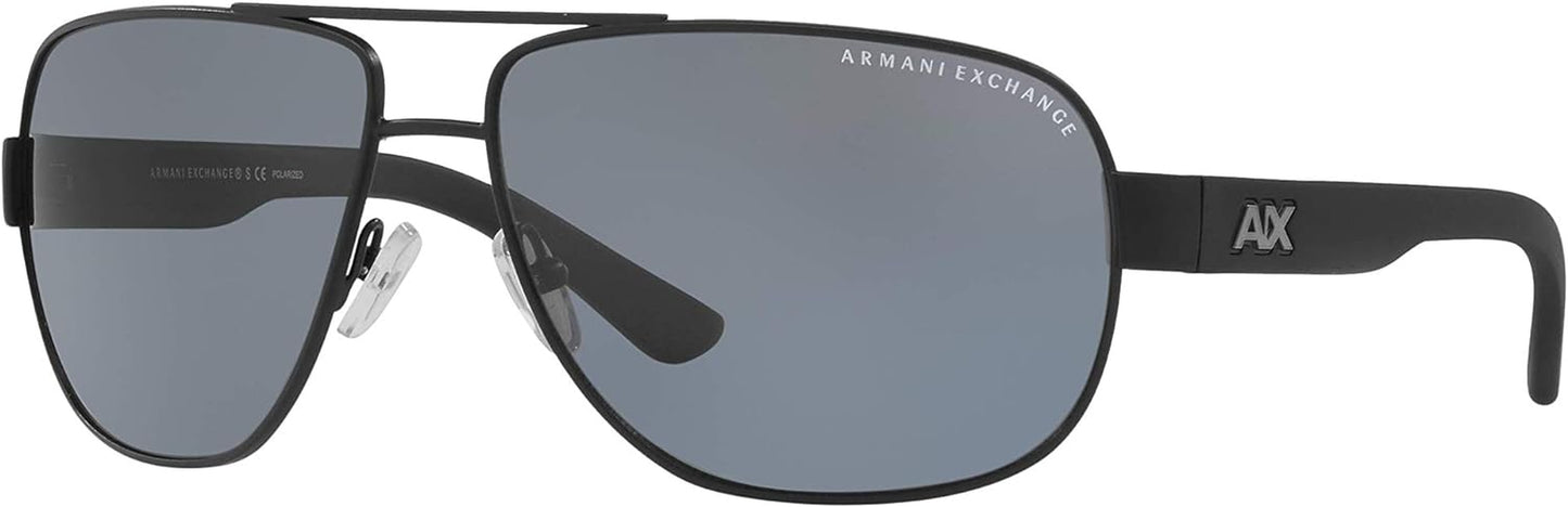 Armani Exchange Man Sunglasses Matte Black Frame, Grey Lenses, 62MM