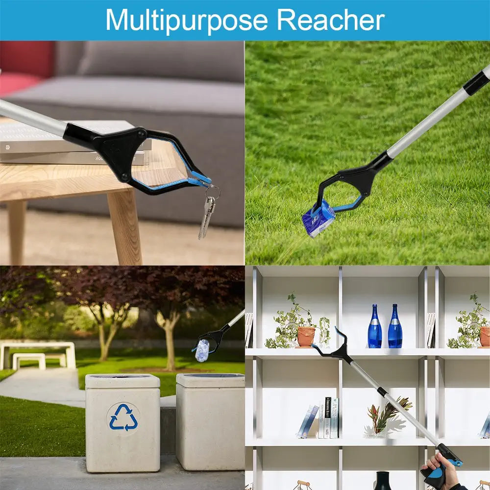 Reacher Grabber Tool, 32" Grabbers for Elderly, Lightweight Extra Long Handy Trash Claw Grabber, Reaching Assist Tool for Trash Pick Up, Nabber, Litter Picker, Arm Extension (Blue)