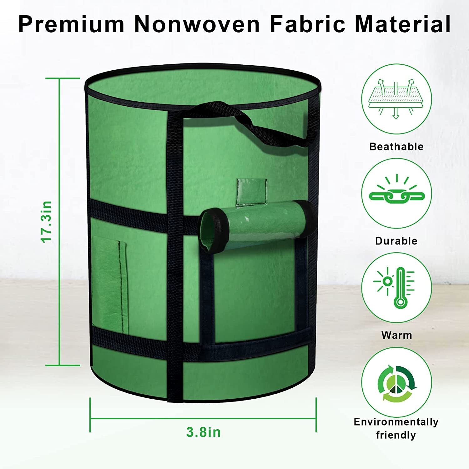 6-Pack 10 Gallon Grow Bags with Window to Harvest - Potato Grow Bags with Handles - Thickened Fabric Pots - Large Grow Bags - Tomato Vegetables Grow Bags with Harvest Window