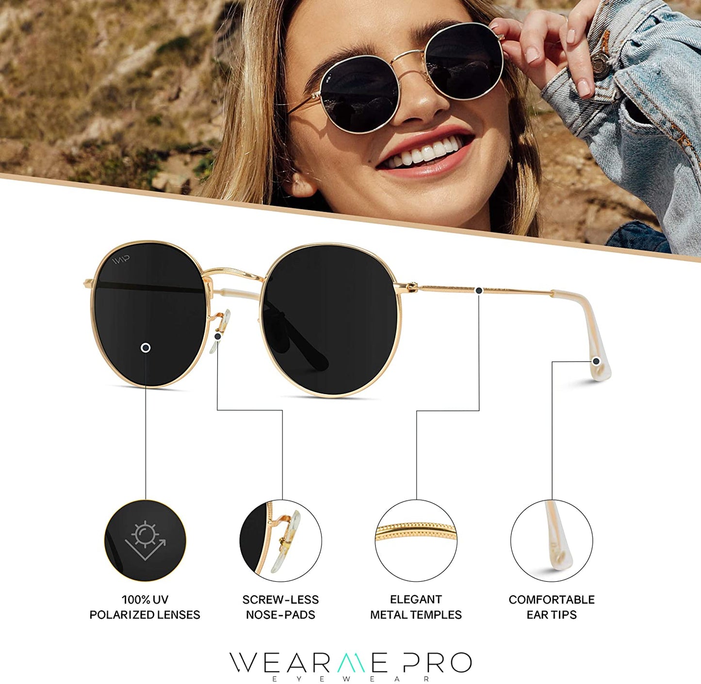 - Reflective Lens round Trendy Sunglasses