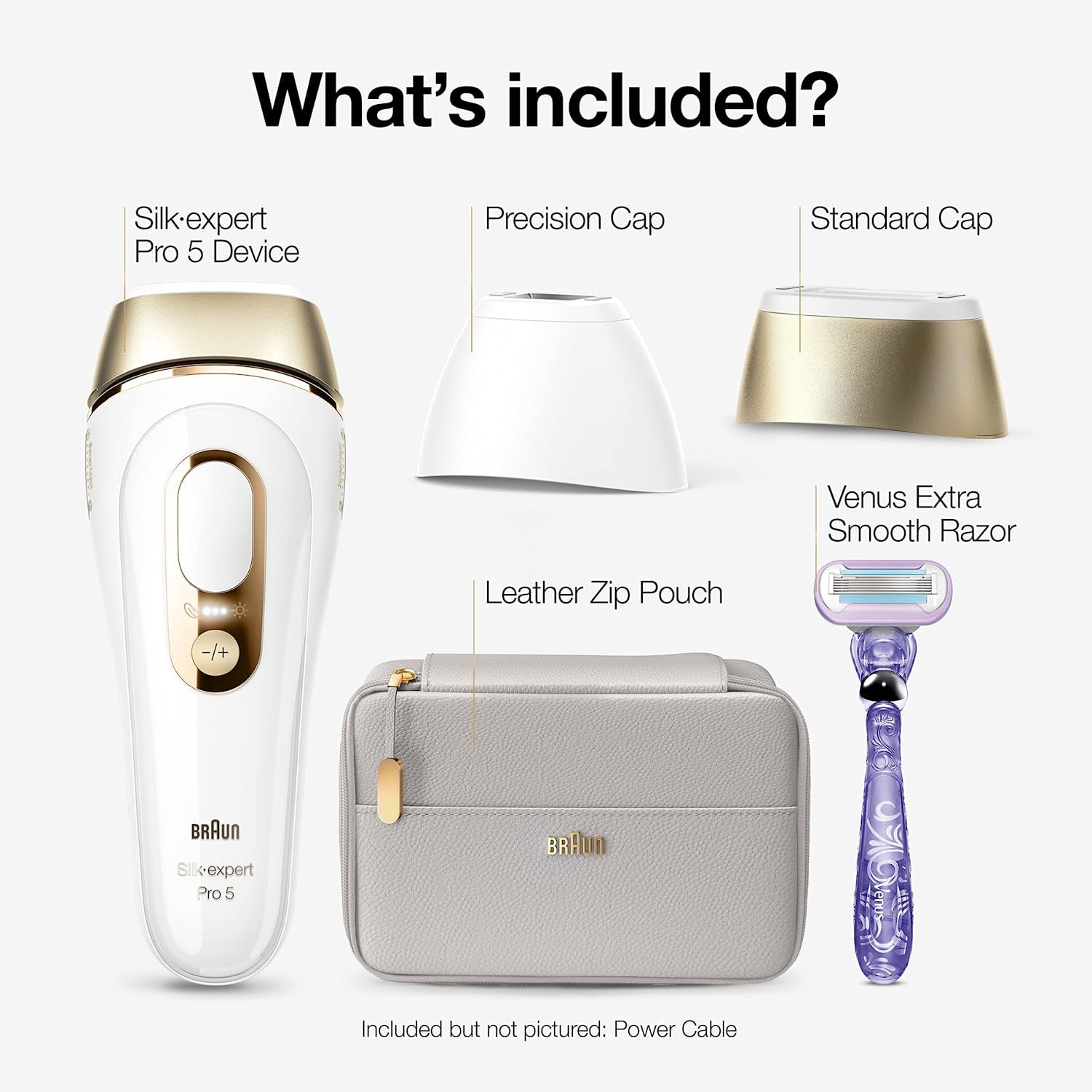Braun IPL Hair Removal for Women and Men, New Silk Expert Pro 5 PL5157 FDA Cleared, for Body & Face, At-Home Permanent Hair Reduction, Alternative to Salon Laser Hair Removal, with Venus Razor, Pouch