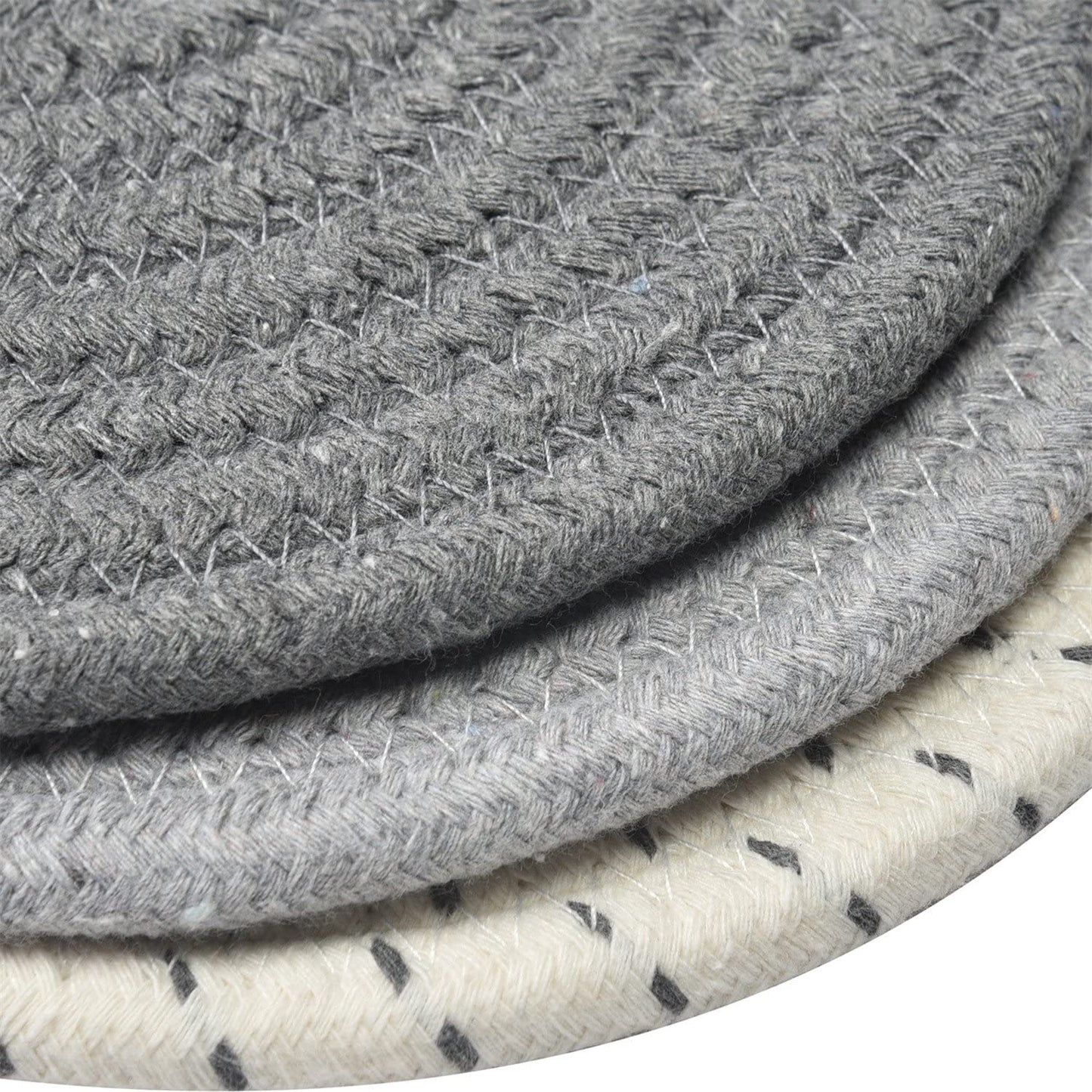 Potholders Set Trivets Set 100% Pure Cotton Thread Weave Hot Pot Holders Set (Set of 3) Stylish Coasters, Hot Pads, Hot Mats,Spoon Rest for Cooking and Baking by Diameter 7 Inches (Gray)