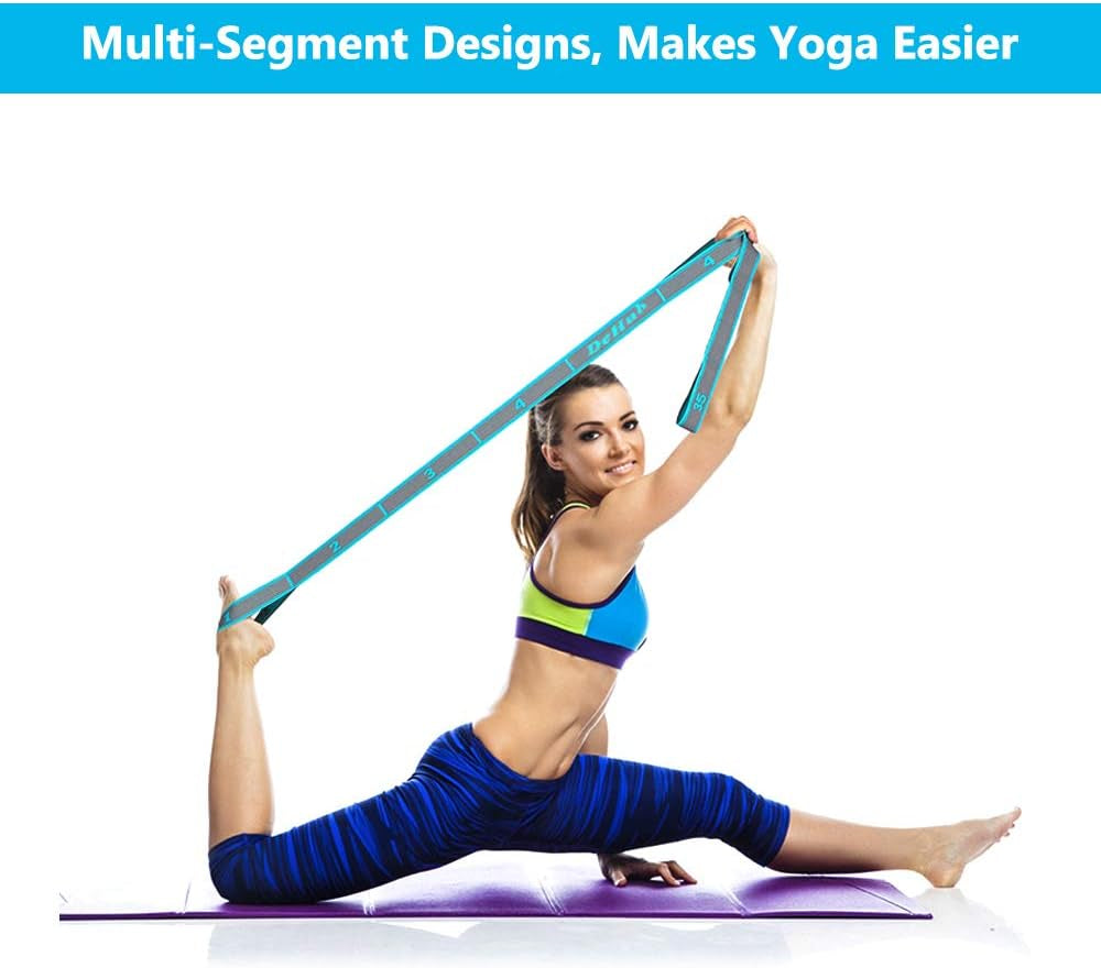 Stretch Strap, Elastic Yoga Stretching Strap, Multi-Loop for Physical Therapy, Pilates, Yoga, Dance & Gymnastics Exercise and Flexible Pilates Stretch Band