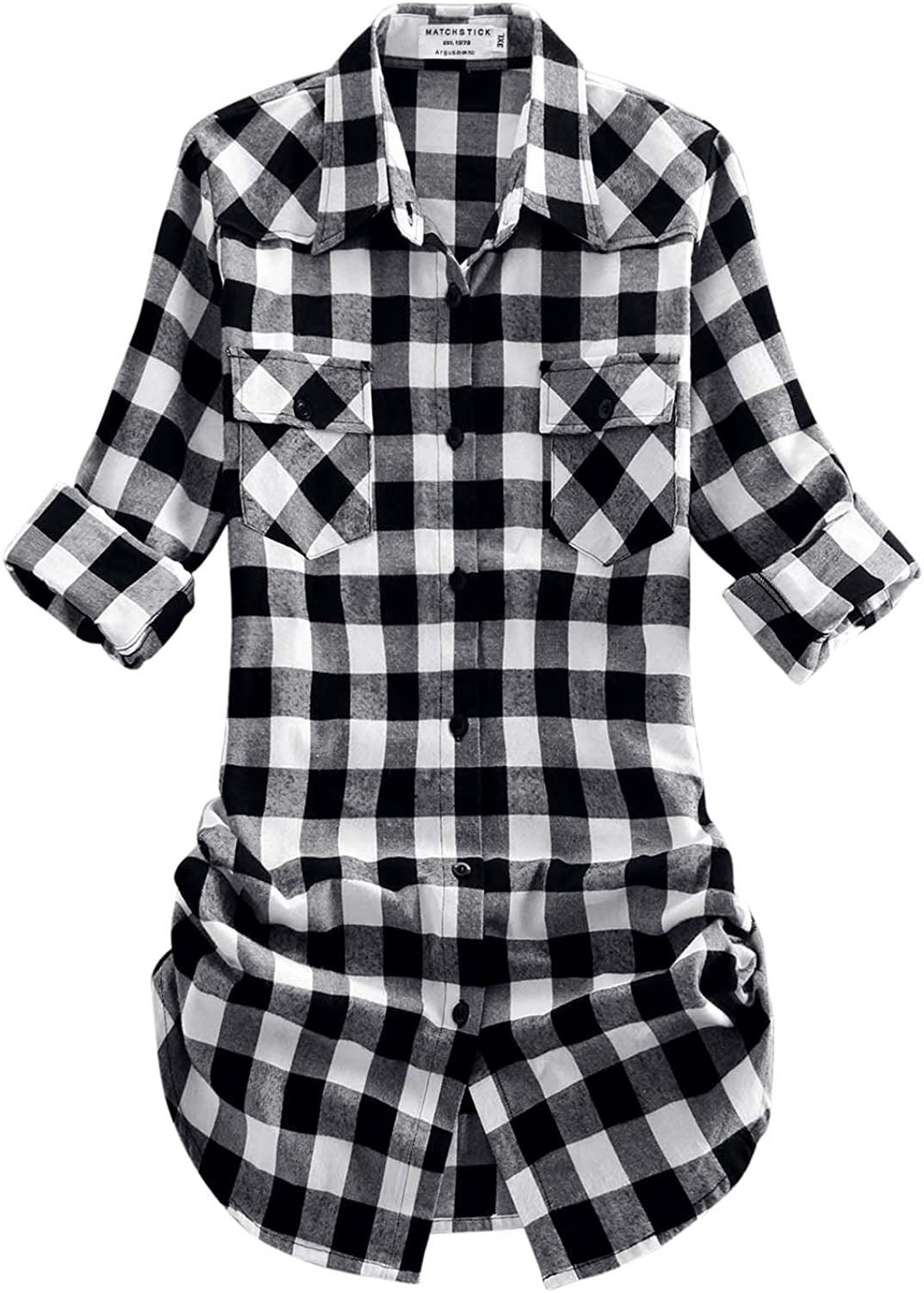 Women'S Long Sleeve Flannel Plaid Shirt