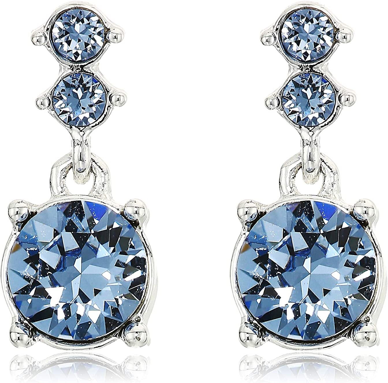 NINE WEST Women'S Boxed Necklace/Pierced Earrings Set, Silver/Blue, One Size