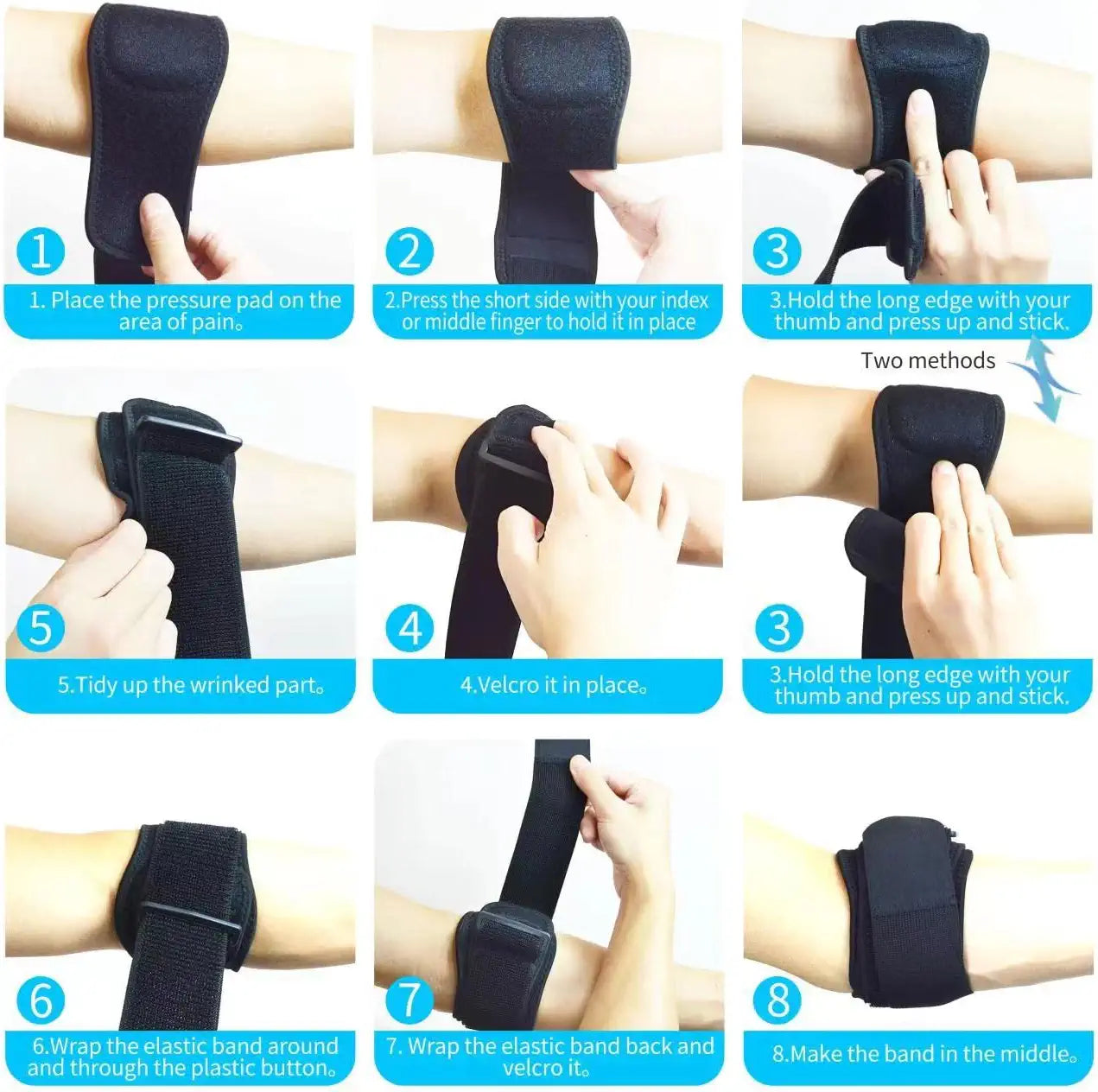 Tennis Elbow Braces for Tendonitis and Tennis Elbow,Golfers Elbow Forearm Brace Straps and Compression Pad for Men and Women,Neoprene Wraps Tennis Elbow Support Band Relief