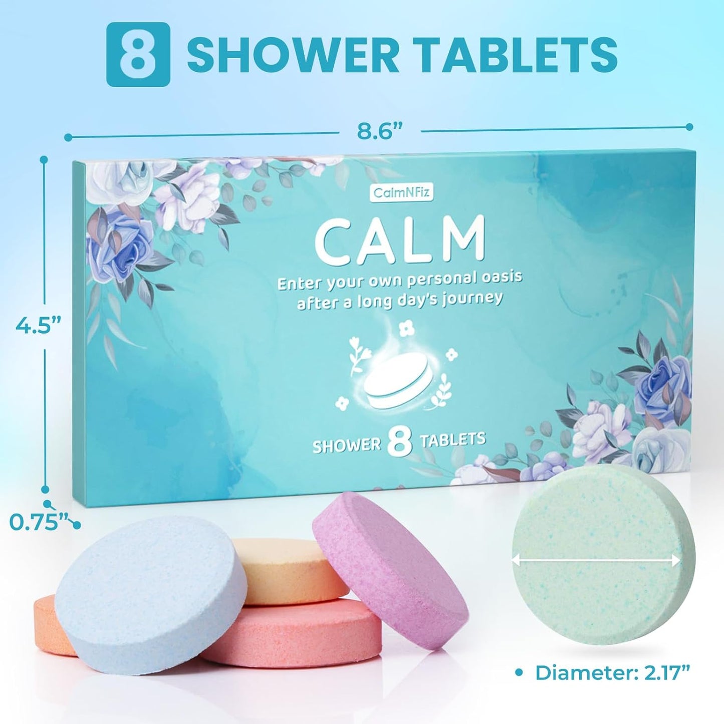 Shower Steamers - 8 Pack Set Shower Bombs Tablets in Gift Box with 8 Fragrances with Shea Butter for Self-Care & Relaxation, Gifts Idea for Women and Men