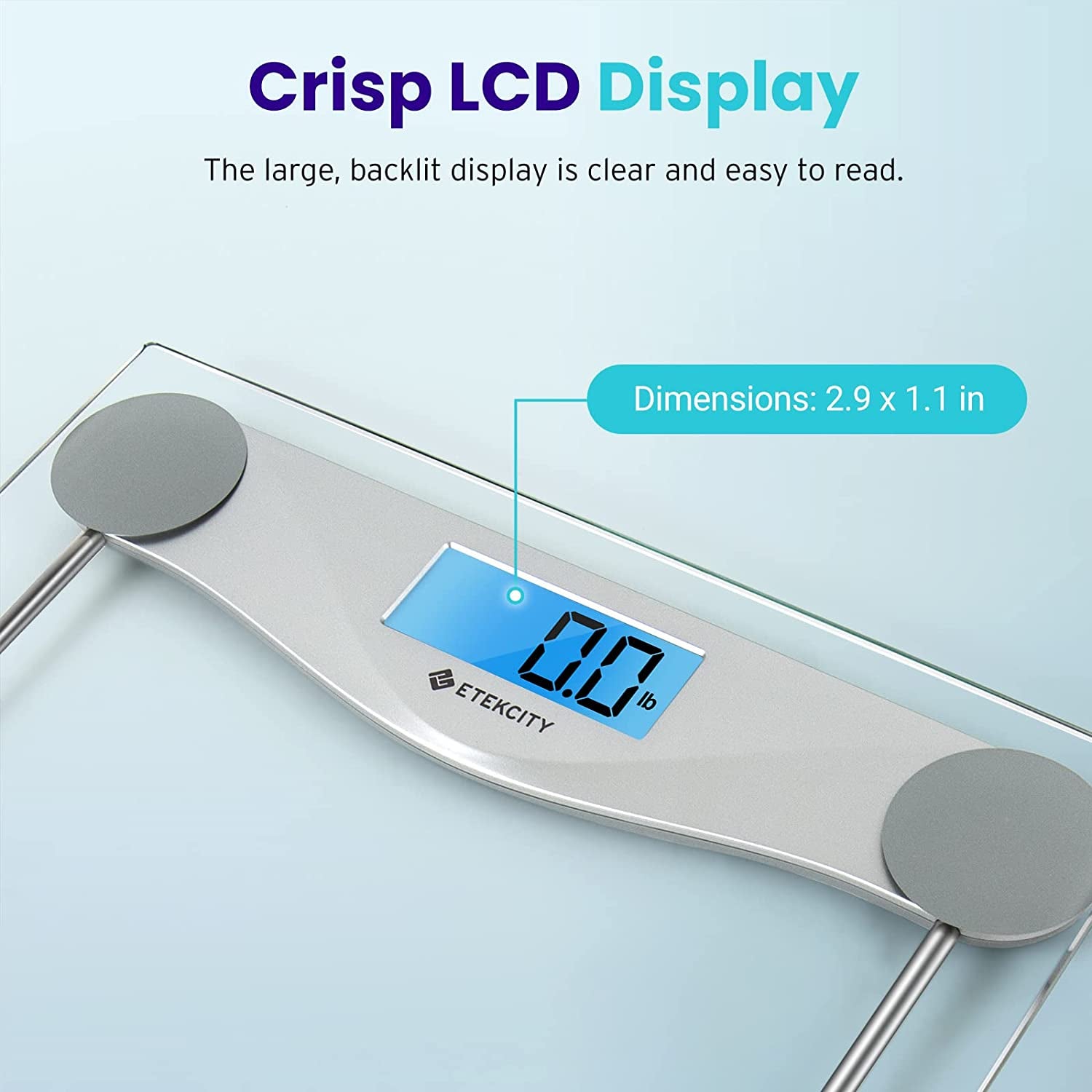 Digital Body Weight Bathroom Scale, Large Blue LCD Backlight Display, High Precision Measurements,6Mm Tempered Glass, 400 Pounds