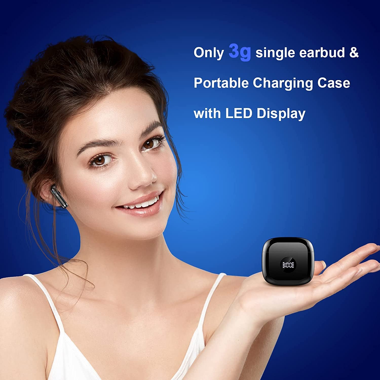 Wireless Earbuds, Bluetooth 5.3 Ear Buds LED Power Display Headphones Bass Stereo, Earbuds In-Ear Noise Cancelling Mic, 40H Playback Mini Case IP7 Waterproof Sports Earphones for Android Ios