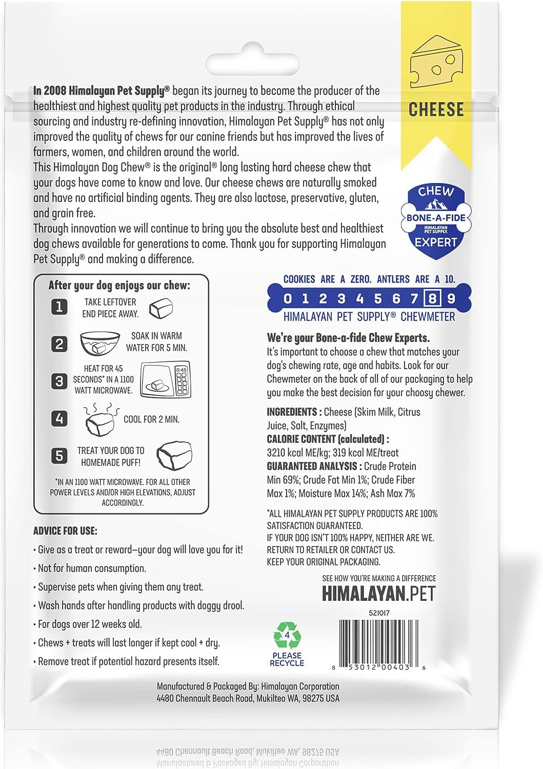 Original Yak Cheese Dog Chews, 100% Natural, Long Lasting, Gluten Free, Healthy & Safe Dog Treats, Lactose & Grain Free, Protein Rich, Mixed Sizes, Dogs 65 Lbs & Smaller