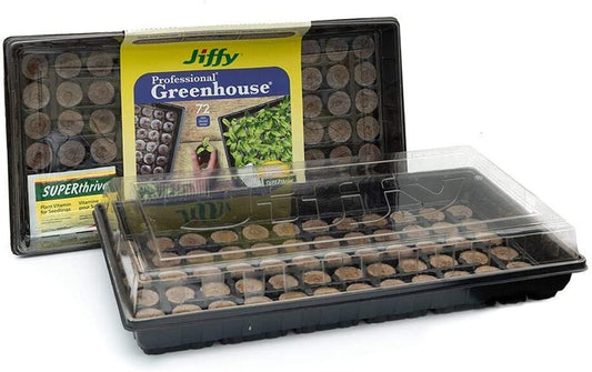 Ferry Morse Jiffy Seed Starting Greenhouse with 72 36Mm Peat Pellets and Bonus Superthrive Sample + Plant Markers (2 Pack)