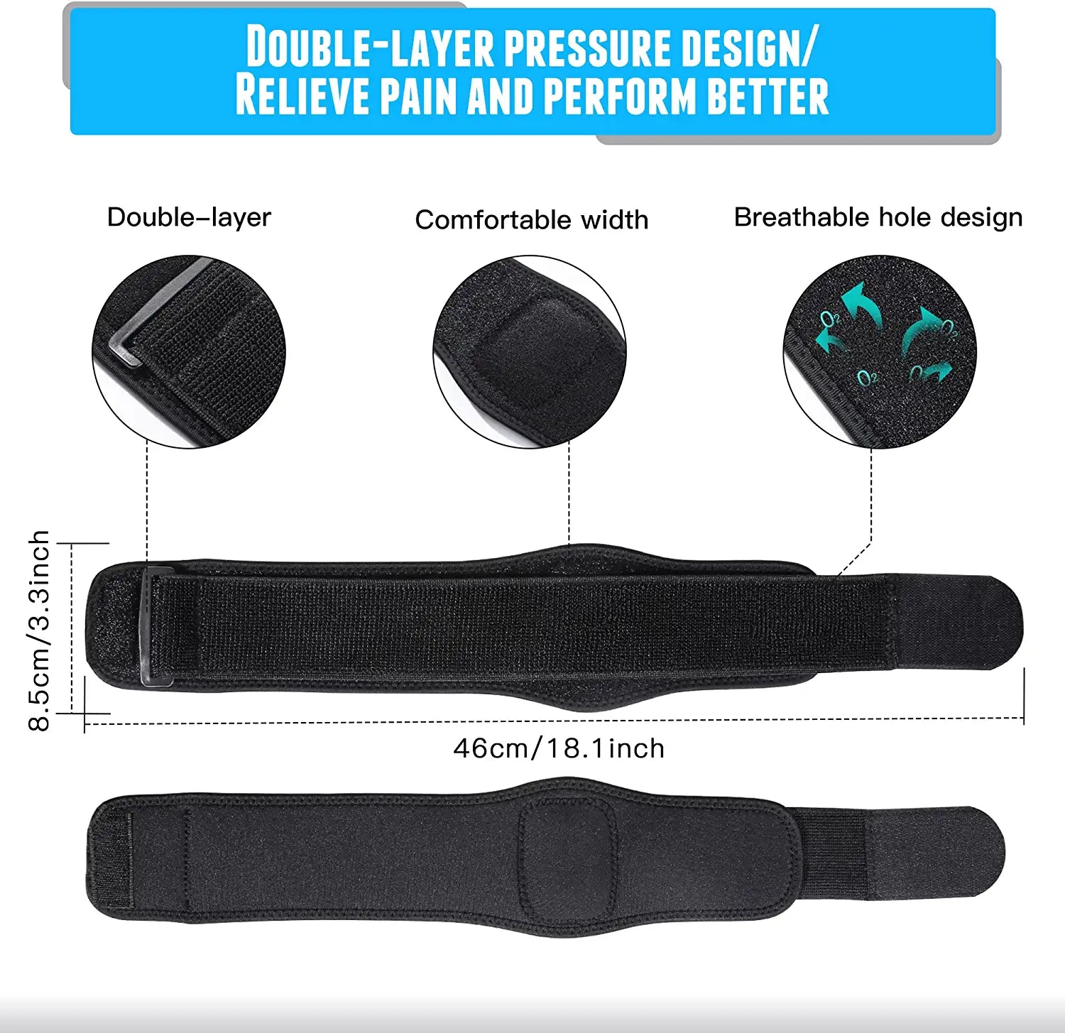 Tennis Elbow Braces for Tendonitis and Tennis Elbow,Golfers Elbow Forearm Brace Straps and Compression Pad for Men and Women,Neoprene Wraps Tennis Elbow Support Band Relief