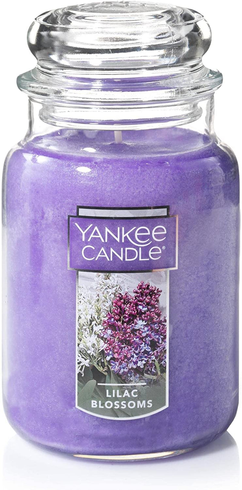 Yankee Lilac Blossoms Scented, Classic 22Oz Large Jar Single Wick Candle, over 110 Hours of Burn Time, Violet