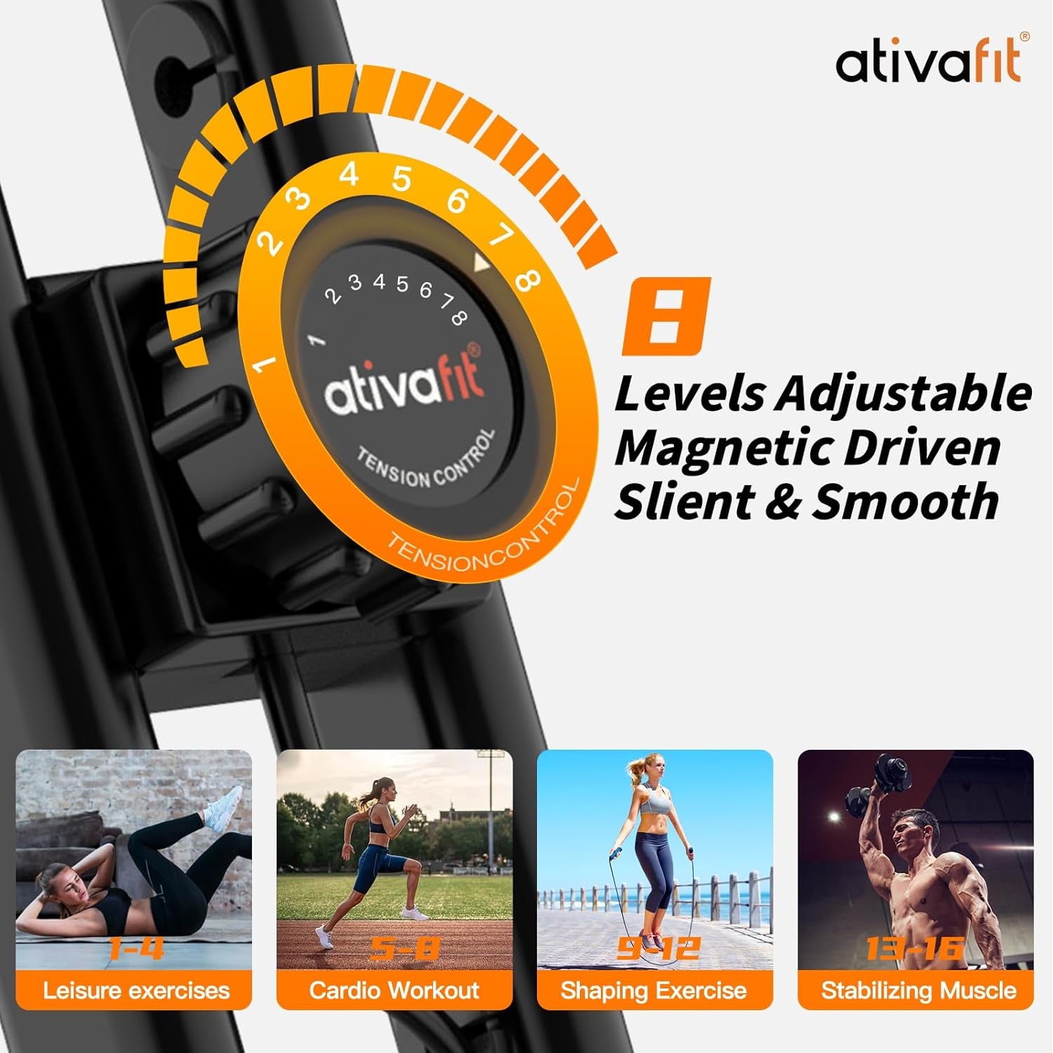 Folding Exercise Bike, Magnetic Foldable Stationary Bike, Indoor Cycling Exercise Bike for Home Workout