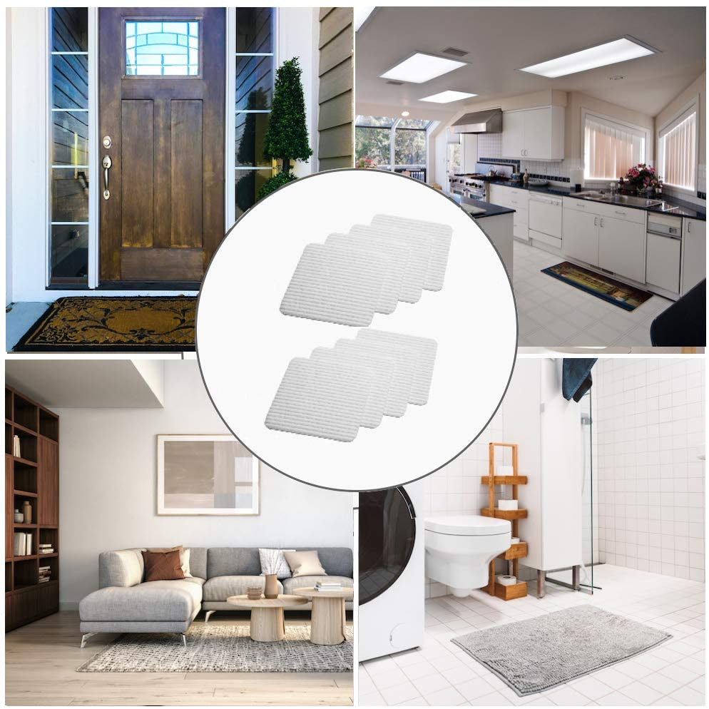 Rug Pad Gripper, Washable Grippers for Rug, “Vacuum TECH” - New Materials to Non Slip Rug Pads for Hardwood Floors, under Rug Carpet Tape : Keep Your Rug in Place & Make Corner Flat