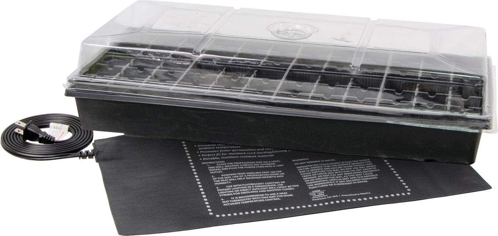 Jump Start CK64050 Germination Station W/Heat Mat Tray, 72-Cell Pack, One Size, 2" Dome