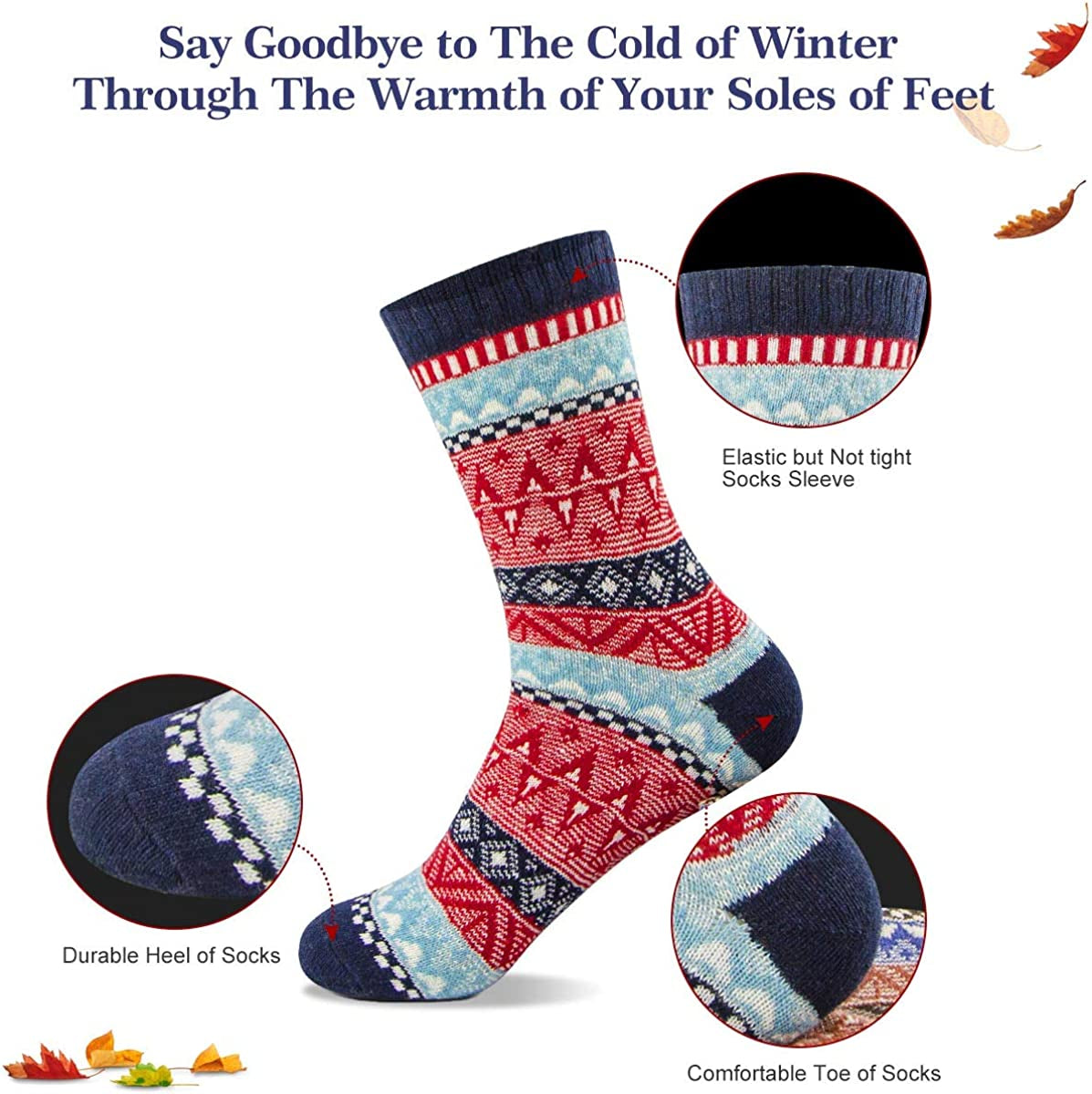 Women Socks Winter - Gifts for Women - Warm Thick Soft Wool Socks Christmas Gifts Socks Cozy Crew Socks