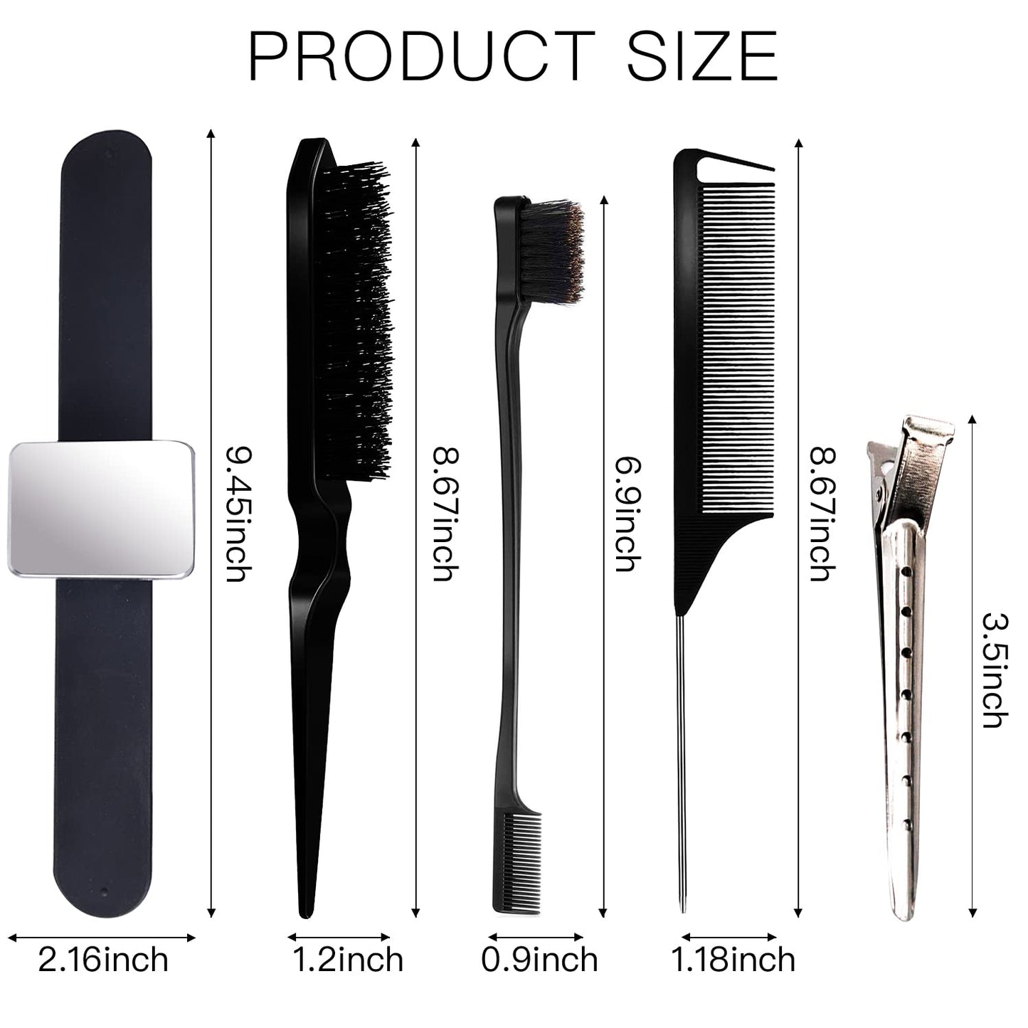 8 Pieces Magnetic Wrist Sewing Pincushion Set, Include Wristband Pin Cushion Holder Wrist Magnetic Pin Holder Teasing Brush Edge Brush Styling Comb Rat Tail Comb for Hair Stylist Women