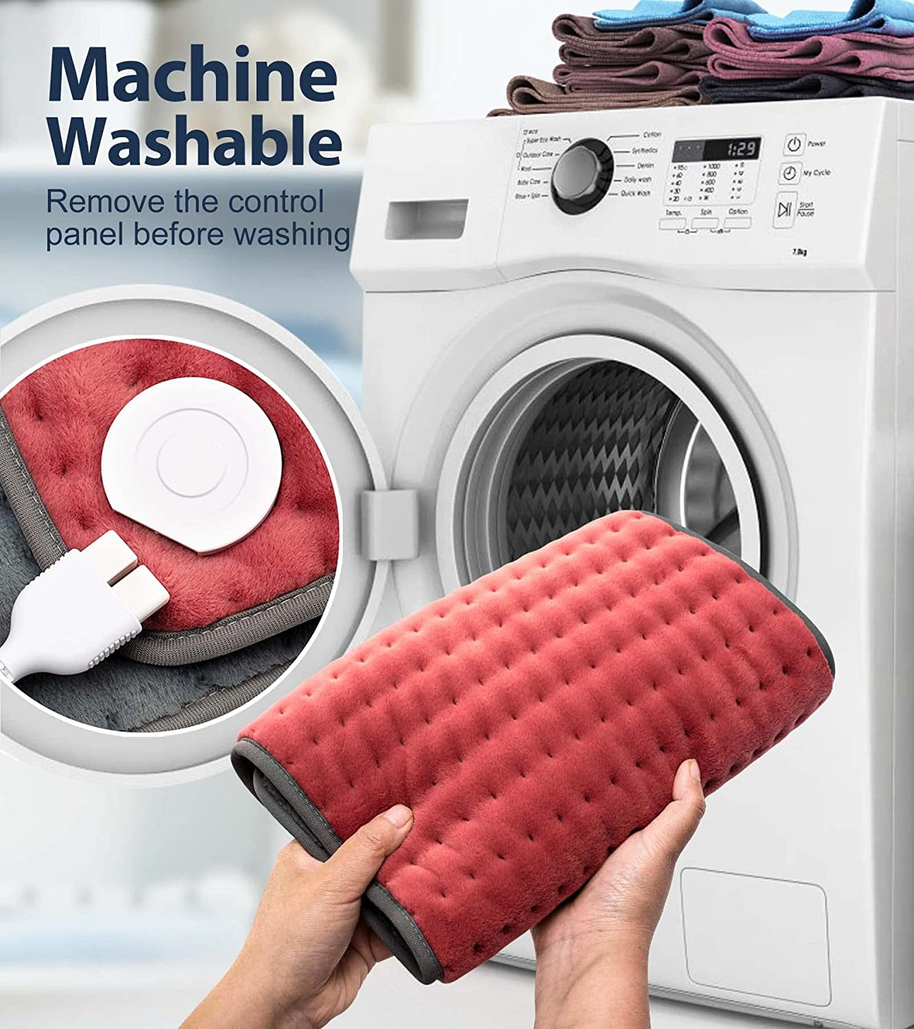 Heating Pad for Back, Neck, Shoulder, Abdomen, Knee and Leg Pain Relief, Mothers Day Gifts for Women, Men, Dad, Mom, Auto-Off,Machine Washable,Moist Dry Heat Options,Extra Large 12"X24"