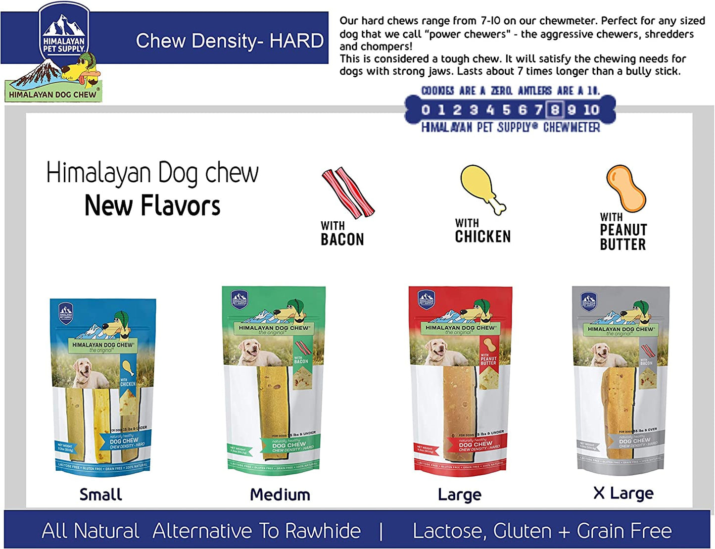 Original Yak Cheese Dog Chews, 100% Natural, Long Lasting, Gluten Free, Healthy & Safe Dog Treats, Lactose & Grain Free, Protein Rich, Mixed Sizes, Dogs 65 Lbs & Smaller