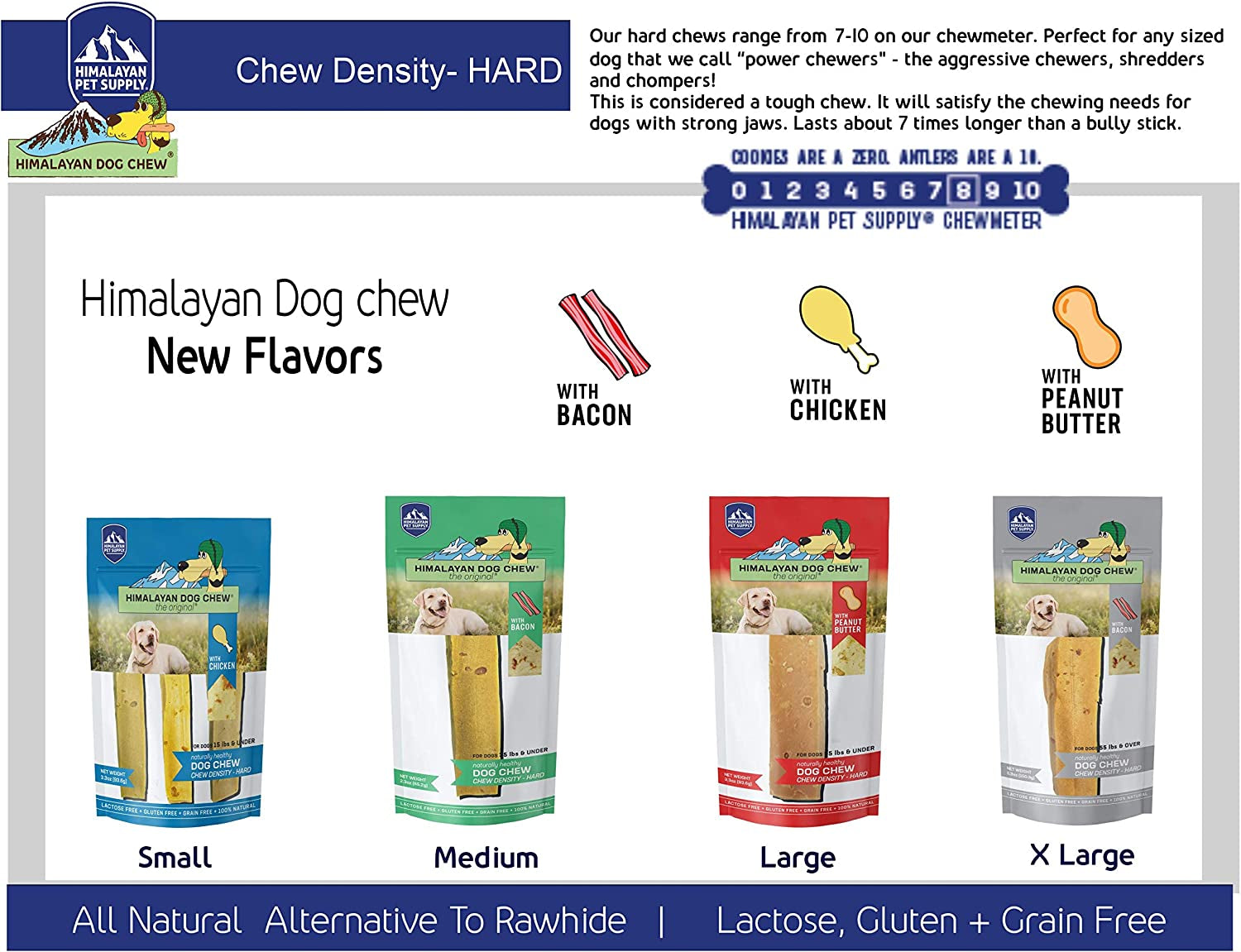 Original Yak Cheese Dog Chews, 100% Natural, Long Lasting, Gluten Free, Healthy & Safe Dog Treats, Lactose & Grain Free, Protein Rich, Mixed Sizes, Dogs 65 Lbs & Smaller