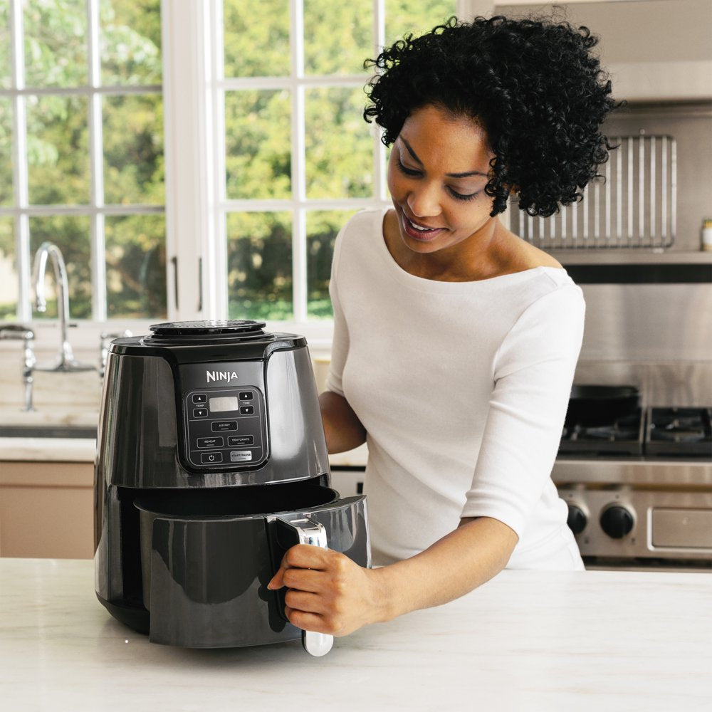 Ninja 4 Quart Air Fryer with Reheat & Dehydrate, Black, Silver, AF100WM