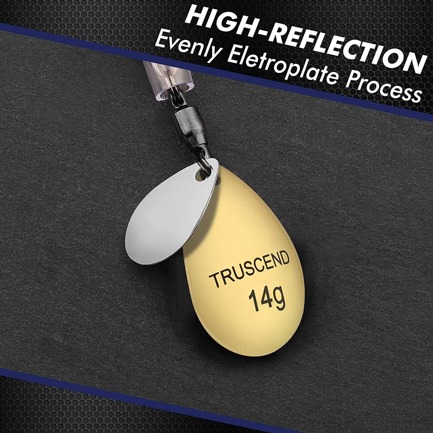 Fishing Spinner Baits with Triple Strengthened Hook, Copper Blade, High Grade Biological Rooster Tail, Long Casting Fishing Lures for Bass Trout Crappie, Fishing Jigs for Freshwater Saltwater