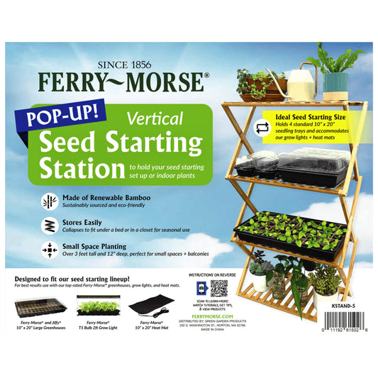 28" X 13" X 38" Indoor Pop-Up 3-Tier Natural Bamboo Plant Stand with Easy Storage - Vertical Seed Starting Station