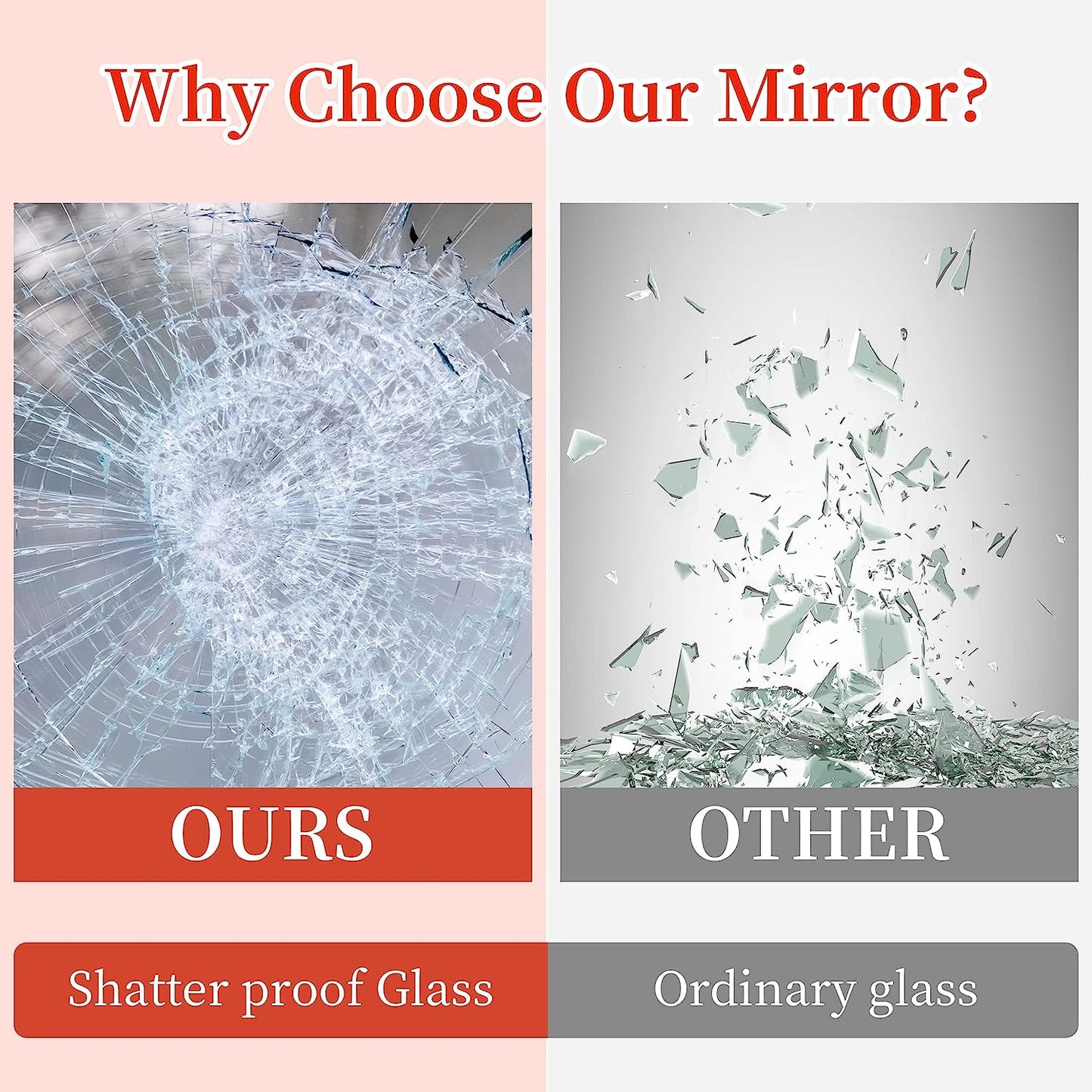 Murrey Mirrors for Home Gym 48"X32" for Workout, Large Wall-Mounted Mirrors for Fitness Exercise Dance, 1 Pc