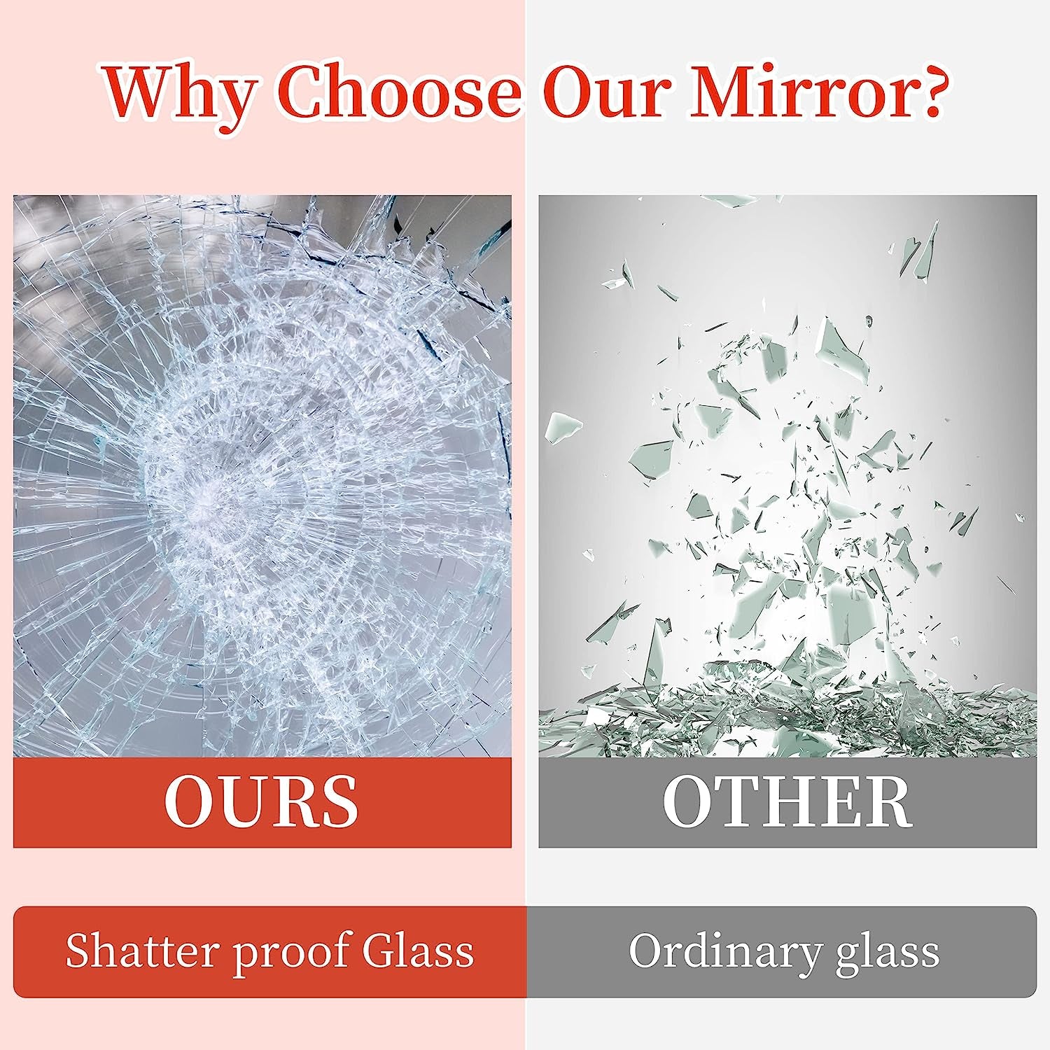 Murrey Mirrors for Home Gym 48"X32" for Workout, Large Wall-Mounted Mirrors for Fitness Exercise Dance, 1 Pc