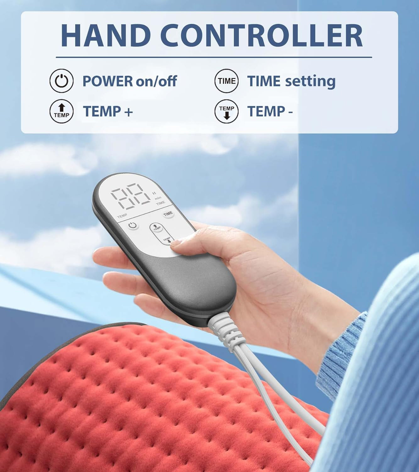 Heating Pad for Back, Neck, Shoulder, Abdomen, Knee and Leg Pain Relief, Mothers Day Gifts for Women, Men, Dad, Mom, Auto-Off,Machine Washable,Moist Dry Heat Options,Extra Large 12"X24"