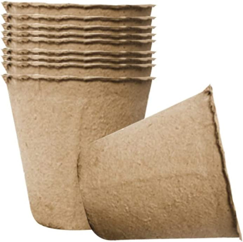 10 Pack Peat Pots Plant Seed Starter Kit, 3 Inch round Plant Starter Pots Seedling Trays Garden Germination Tray Biodegradable Seed Starter Kit for Vegetables, Herbs, Fruits, Flowers