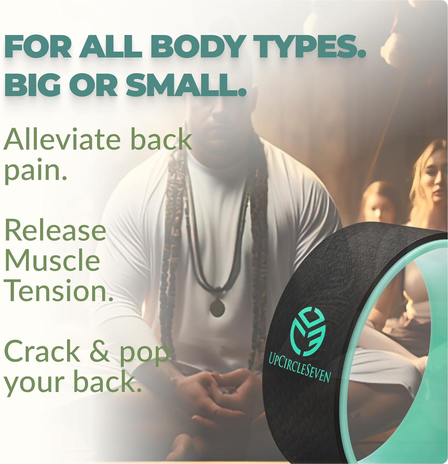 Back Roller & Yoga Wheel - Relieve Lower & Upper Back Pain & Stiffness - Therapeutically Stretch, Mobilize & Decompress Your Spine - Increase Mobility, Flexibility & Alignment