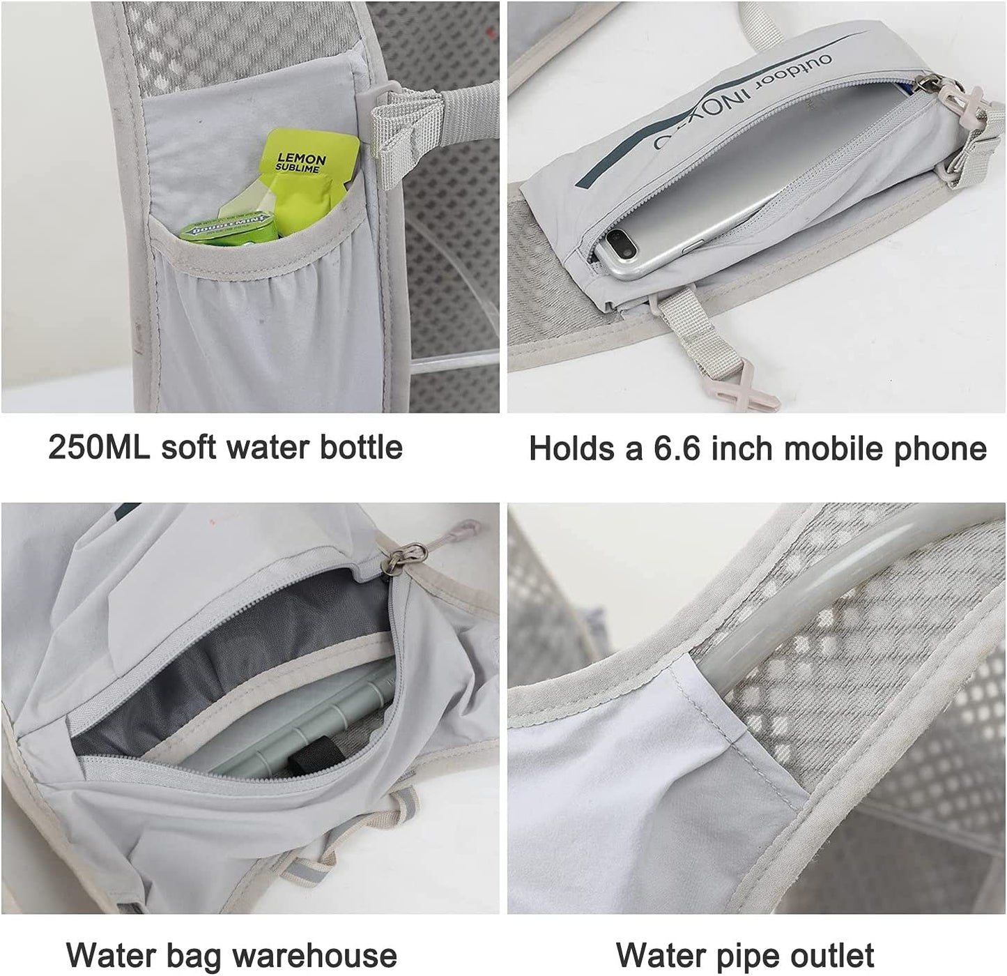 Running Hydration Vest Backpack,Lightweight Insulated Pack with 1.5L Water Bladder Bag Daypack for Hiking Trail Running Cycling Race Marathon for Women Men