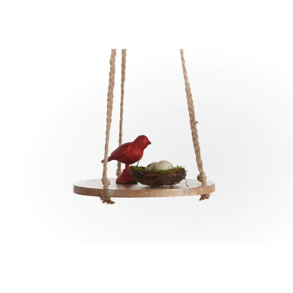 10 In. Hanging Wooden round - Jute