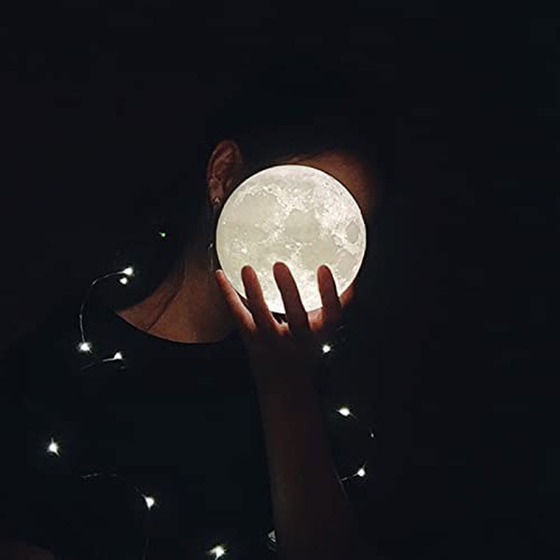 Moon Lamp Balkwan 3.5 Inches 3D Printing Moon Light Uses Dimmable and Touch Control Design