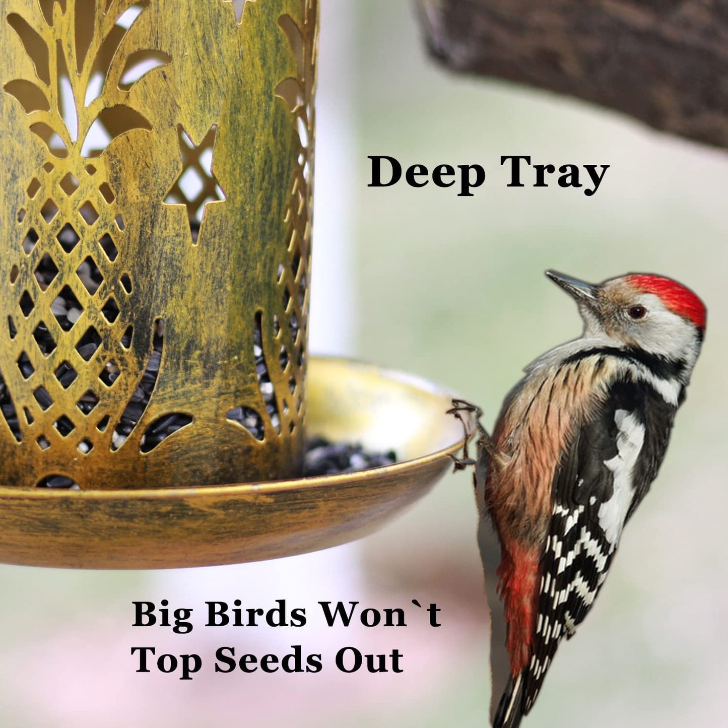 Bird Feeders Gifts for Bird Lover, Copper Metal Wild Bird Feeder for Cardinals, Solar Garden Lantern Birdfeeder 3Lbs Large Capacity, One More Solar Panel for Replacement.