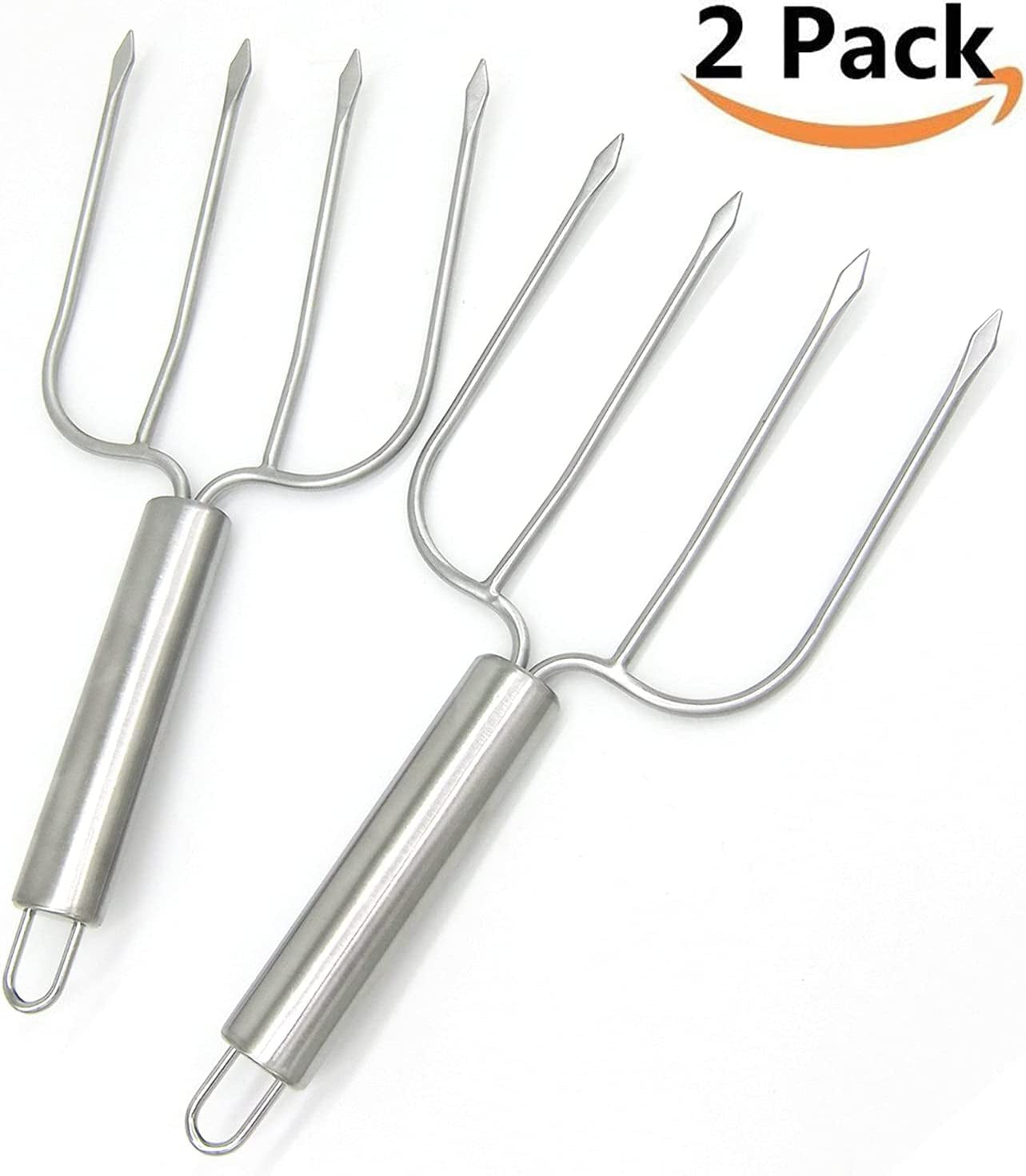 Stainless Steel Turkey & Roast Lifters, Set of 2 - Turkey and Poultry Lifters Roaster Poultry Forks Great for Thanksgiving, Transfer Turkey or Ham Easily