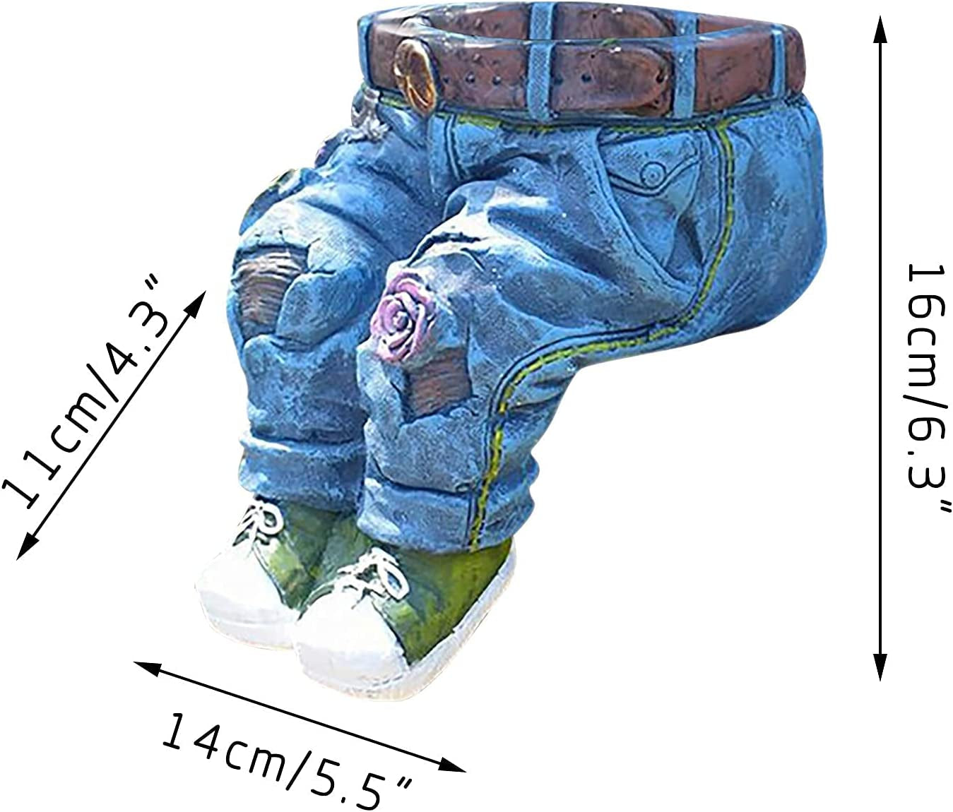 Creative Denim Pants Resin Flower Pot, Flower Planting Pots Garden Pot Outdoor Indoor Flower Pot Cute Planter Pots, Outdoor Indoor Garden Planters, DIY Resin Decorative Flower Pot (A)