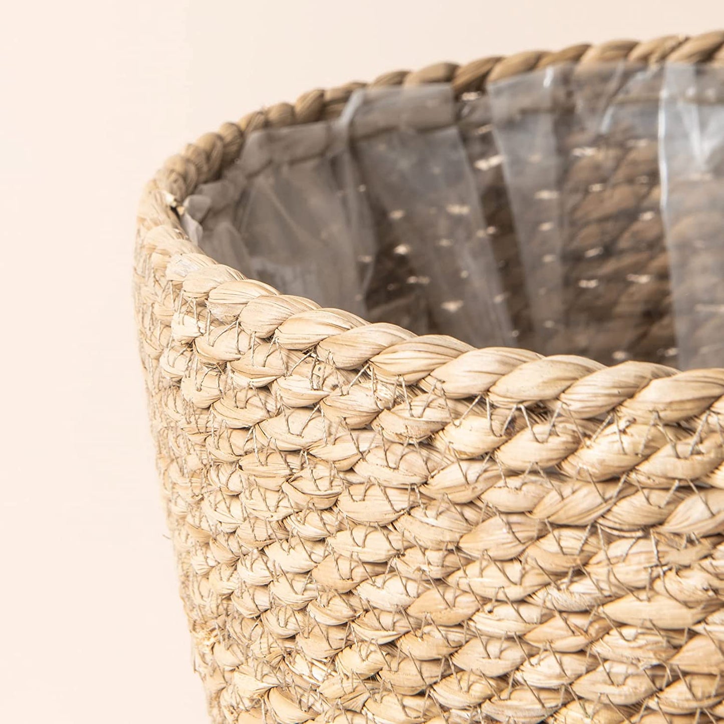 La Jolíe Muse Seagrass Planter Basket Indoor, Flower Pots Cover, Plant Containers, Natural(3-Pack)