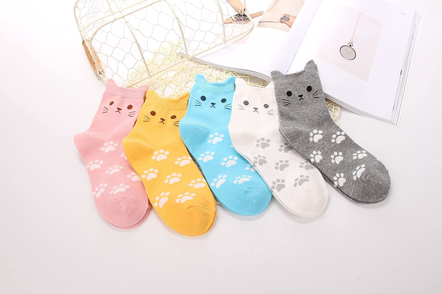 Women'S Cat Socks Cute Animal Socks Sunflower Owl Sloth Gifts for Women