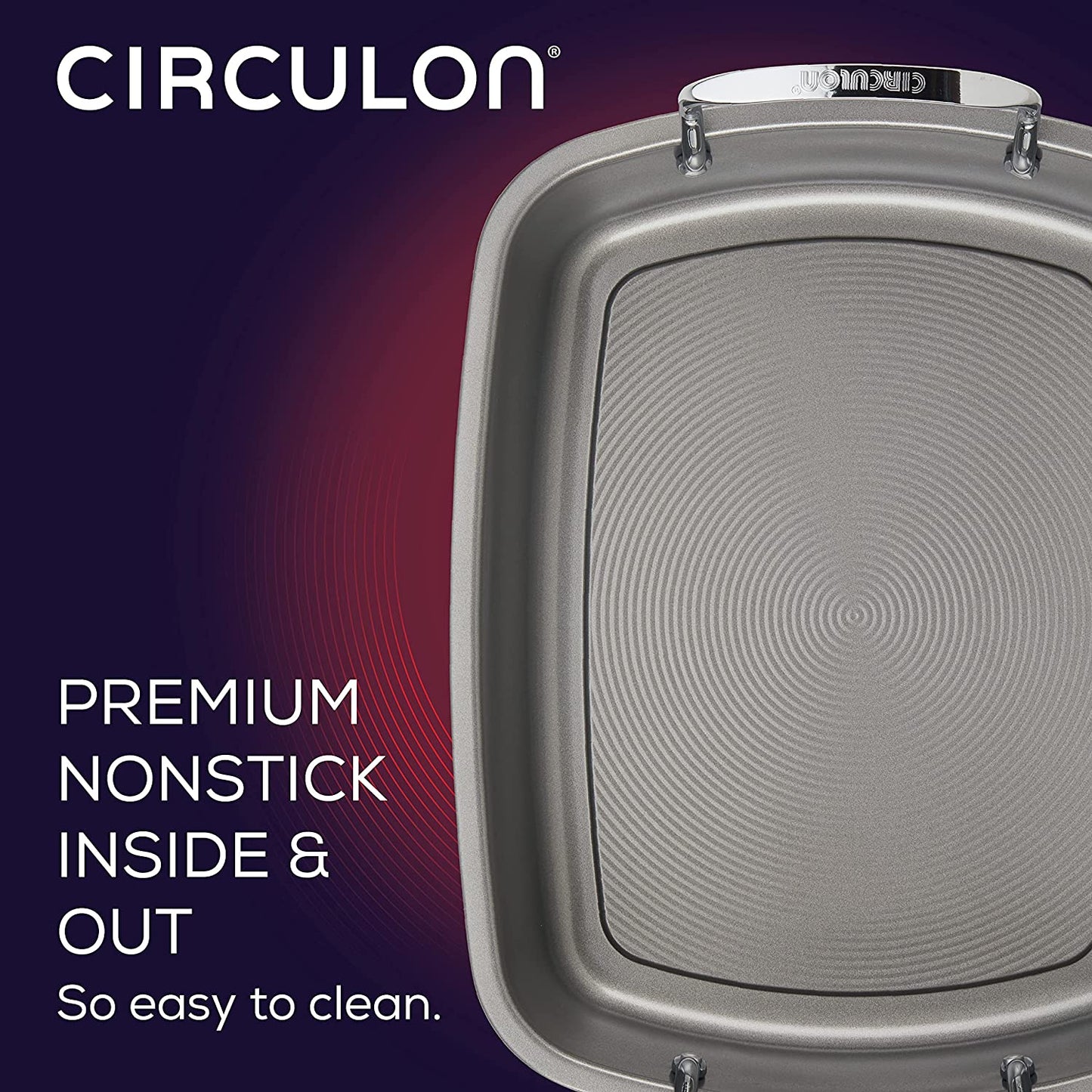 Circulon Nonstick Roasting Pan / Roaster with Rack - 17 Inch X 13 Inch, Gray