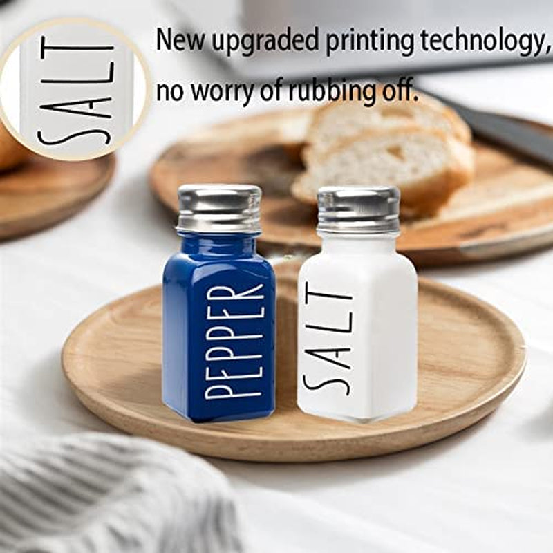 Farmhouse Salt and Pepper Shakers Set,Kitchen Decor,Glass Salt and Pepper Shakers Set,Cute Salt Shaker,Gift for Women,Modern Farmhouse Decor,Home Decor,Wedding Decorno Words Rubbing Off