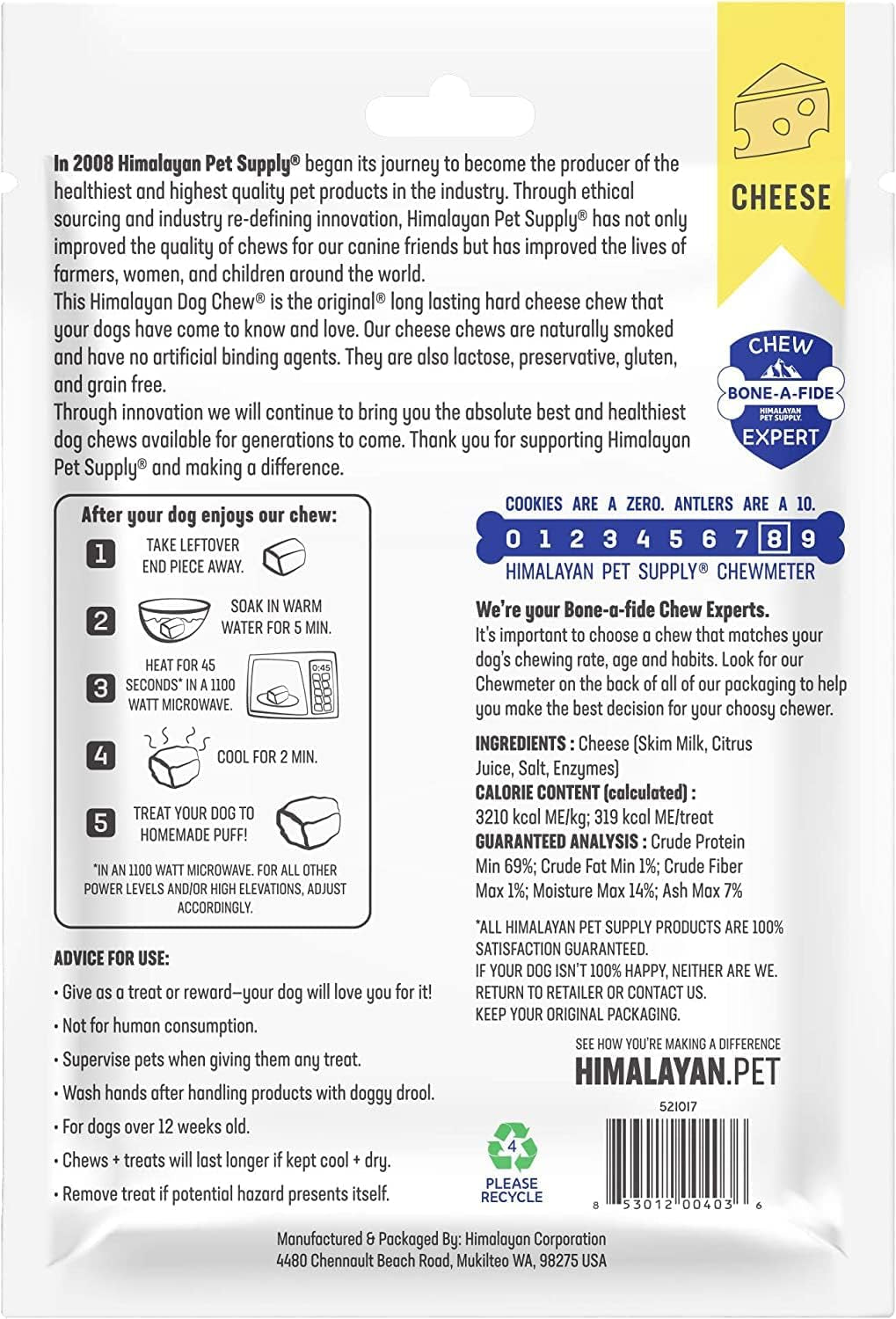 Original Yak Cheese Dog Chews, 100% Natural, Long Lasting, Gluten Free, Healthy & Safe Dog Treats, Lactose & Grain Free, Protein Rich, Mixed Sizes, Dogs 65 Lbs & Smaller