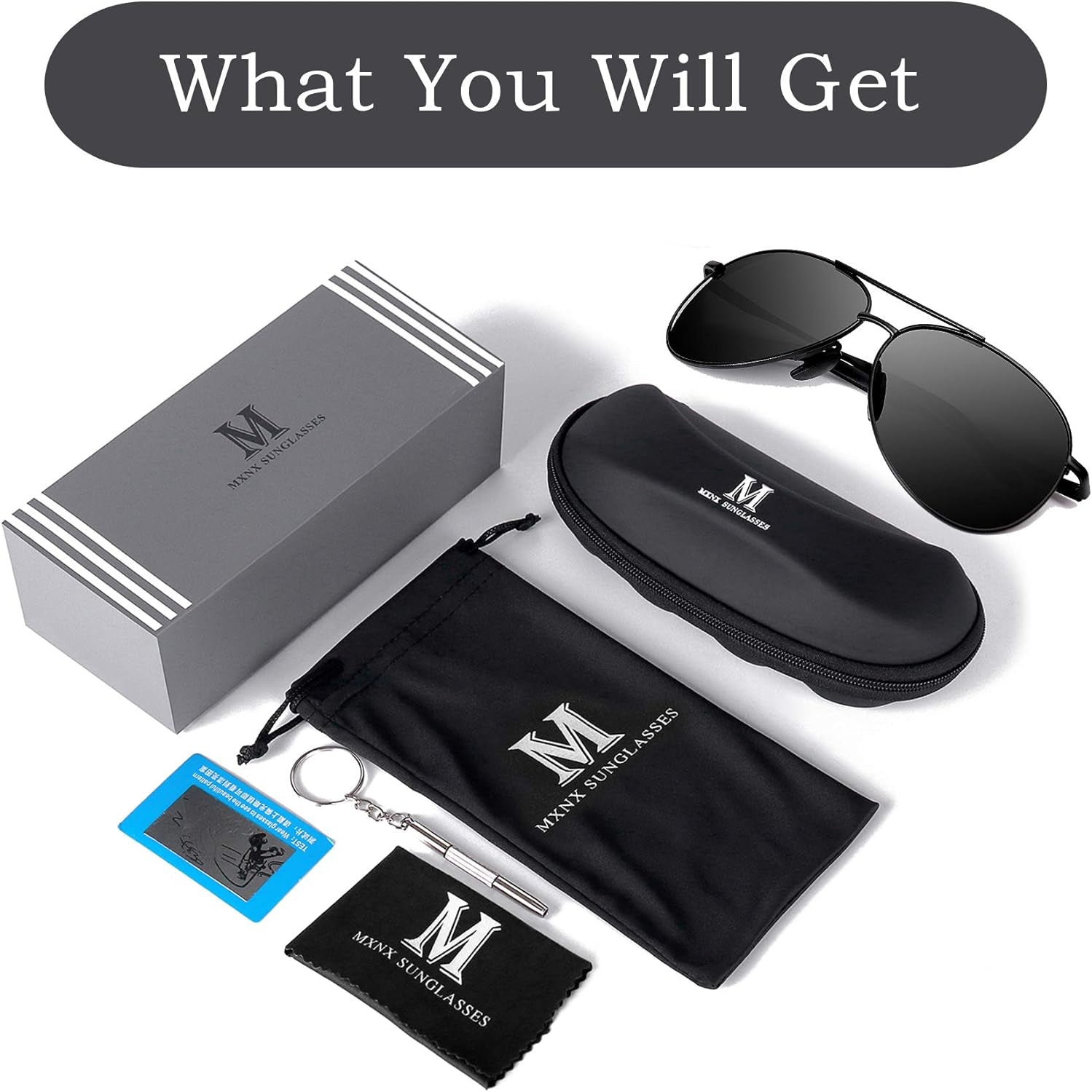 Aviator Sunglasses for Men Polarized Women UV Protection Lightweight Driving Fishing Sports Mens Sunglasses MX208