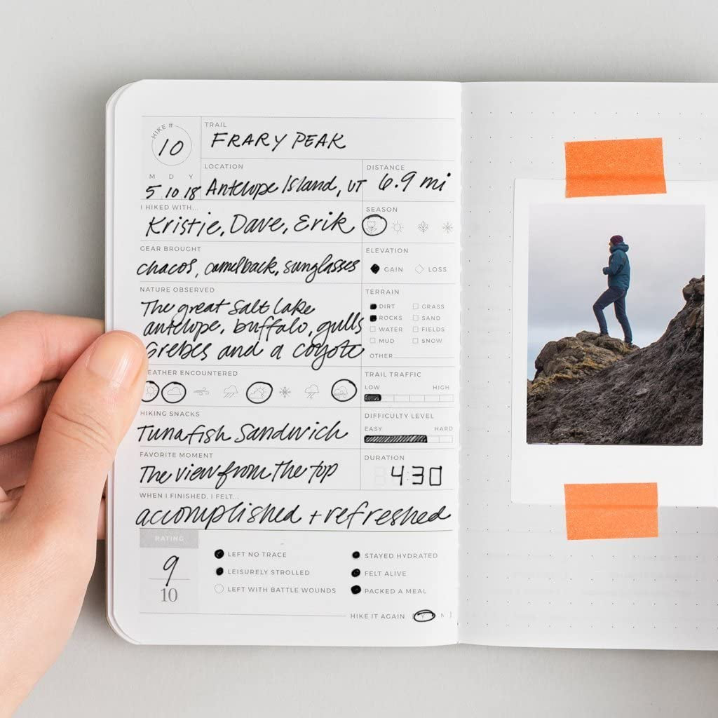 Letterfolk Hike Passport Journal — Pocket-Sized Experience Hiking Book (3.5" W X 5.5" H)