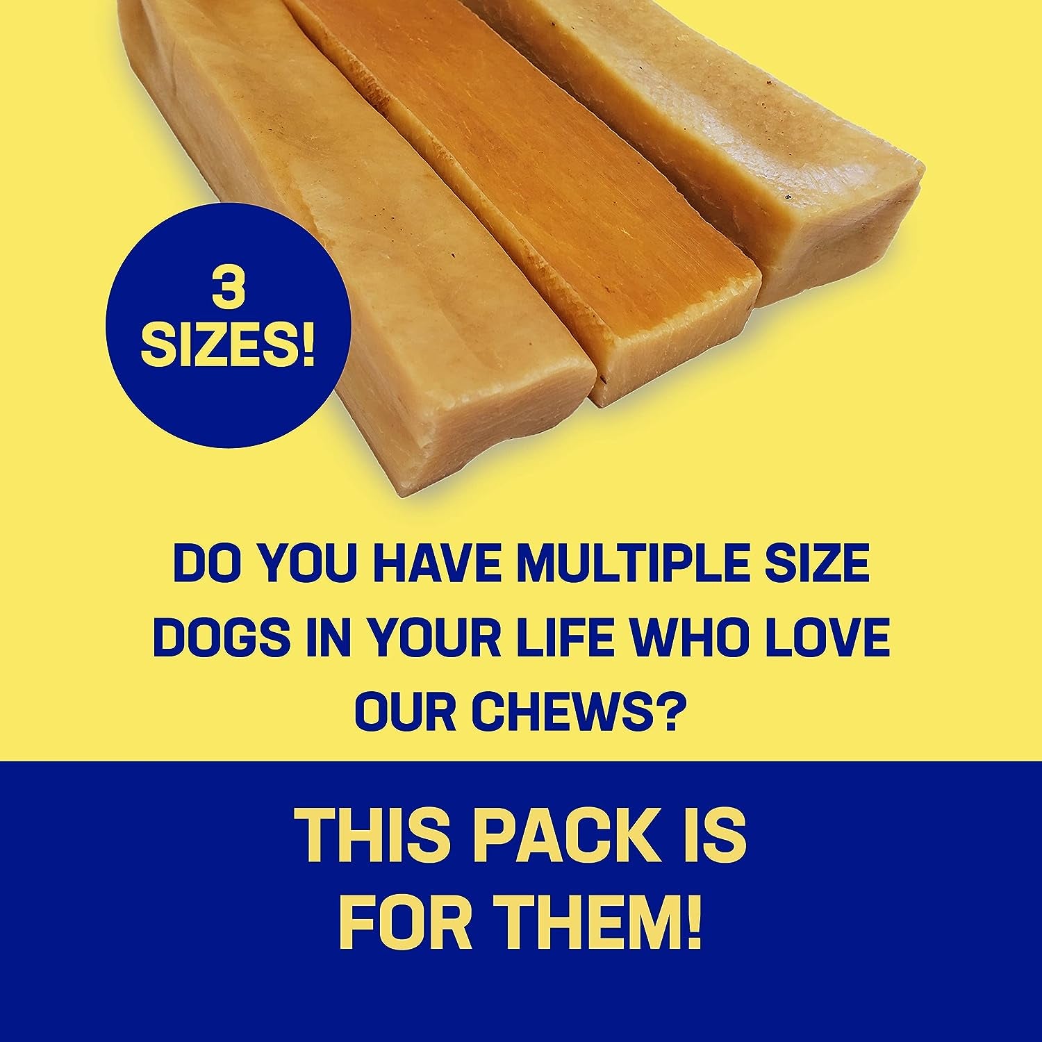 Original Yak Cheese Dog Chews, 100% Natural, Long Lasting, Gluten Free, Healthy & Safe Dog Treats, Lactose & Grain Free, Protein Rich, Mixed Sizes, Dogs 65 Lbs & Smaller